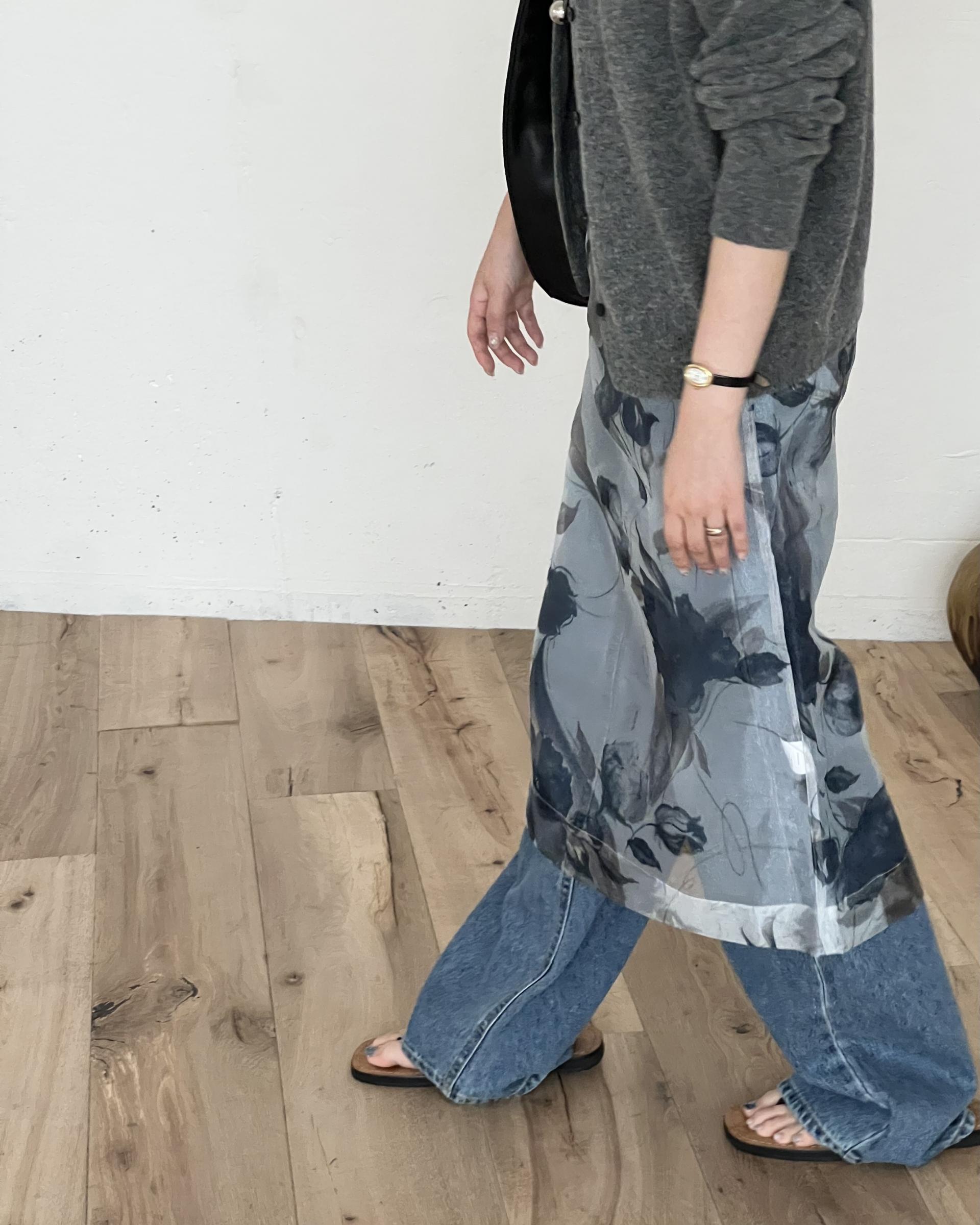 bowl round cardigan (grey/khaki/red)