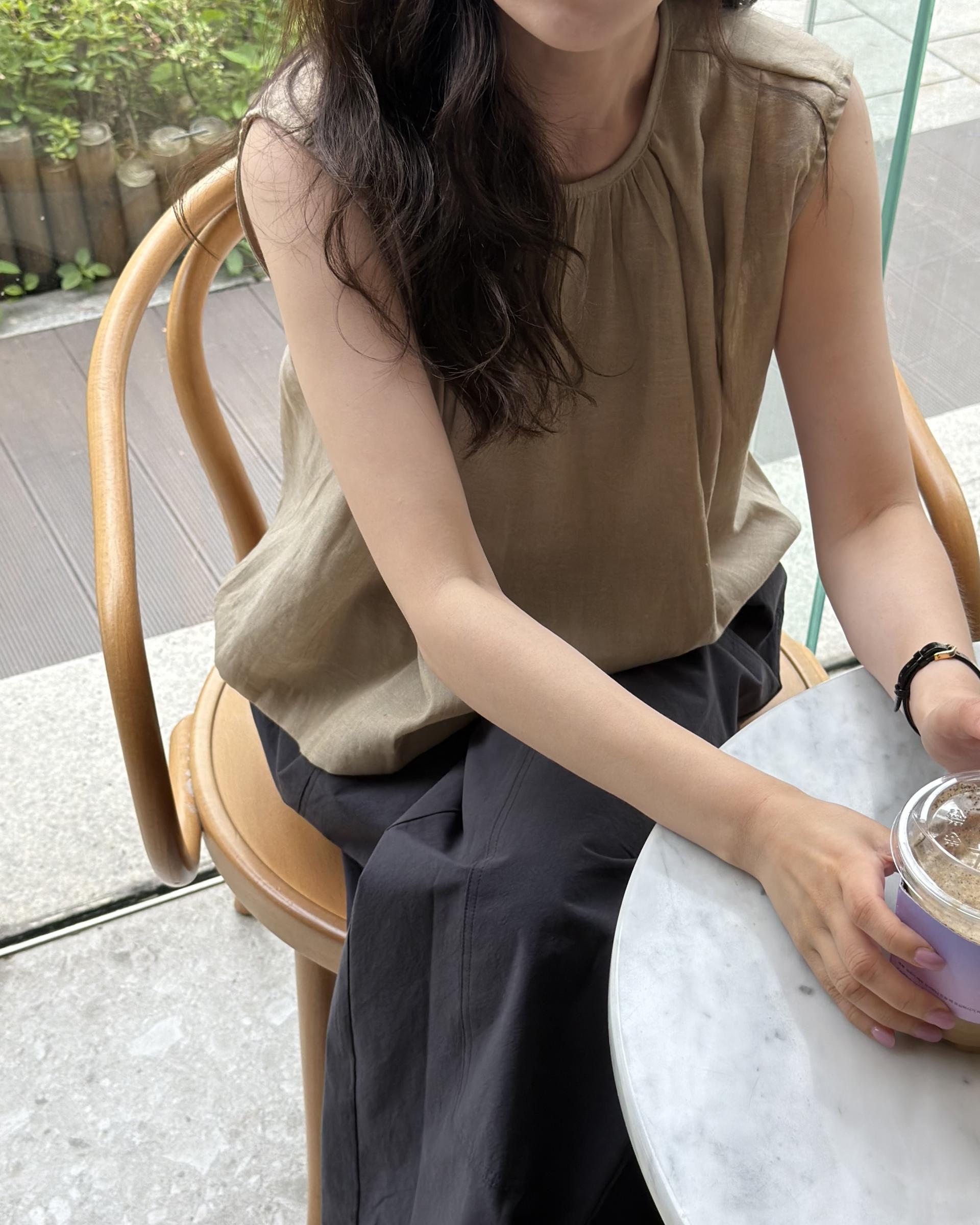 moris blouse (brown/cream)