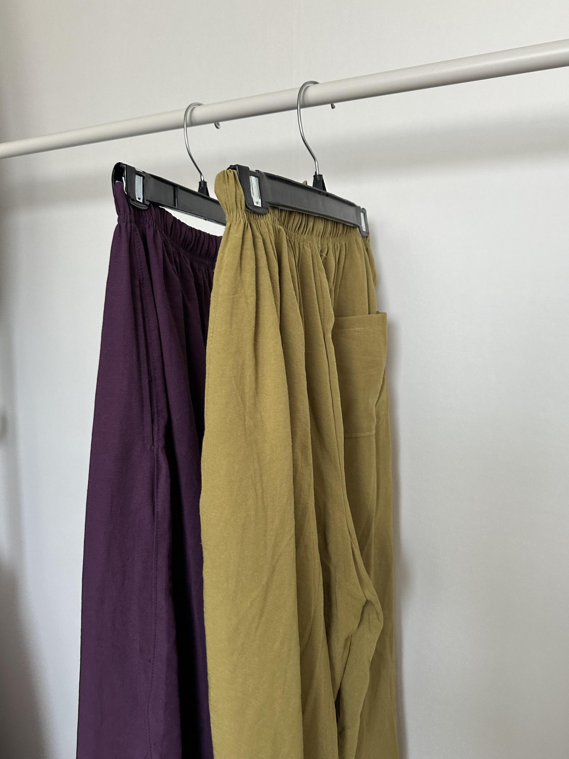 boat linen pants (purple/green)