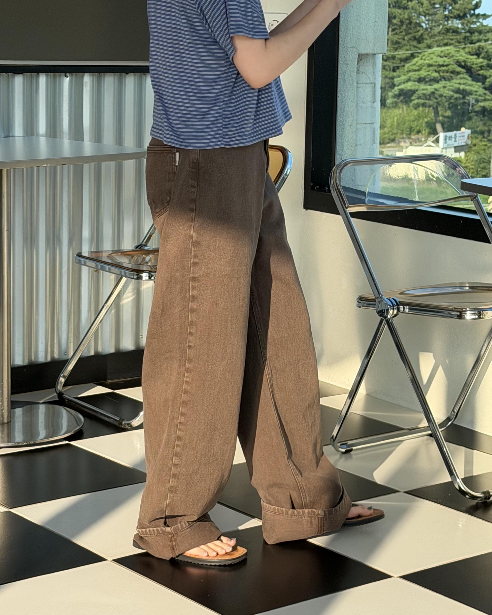 moon dying pants (brown/blue)