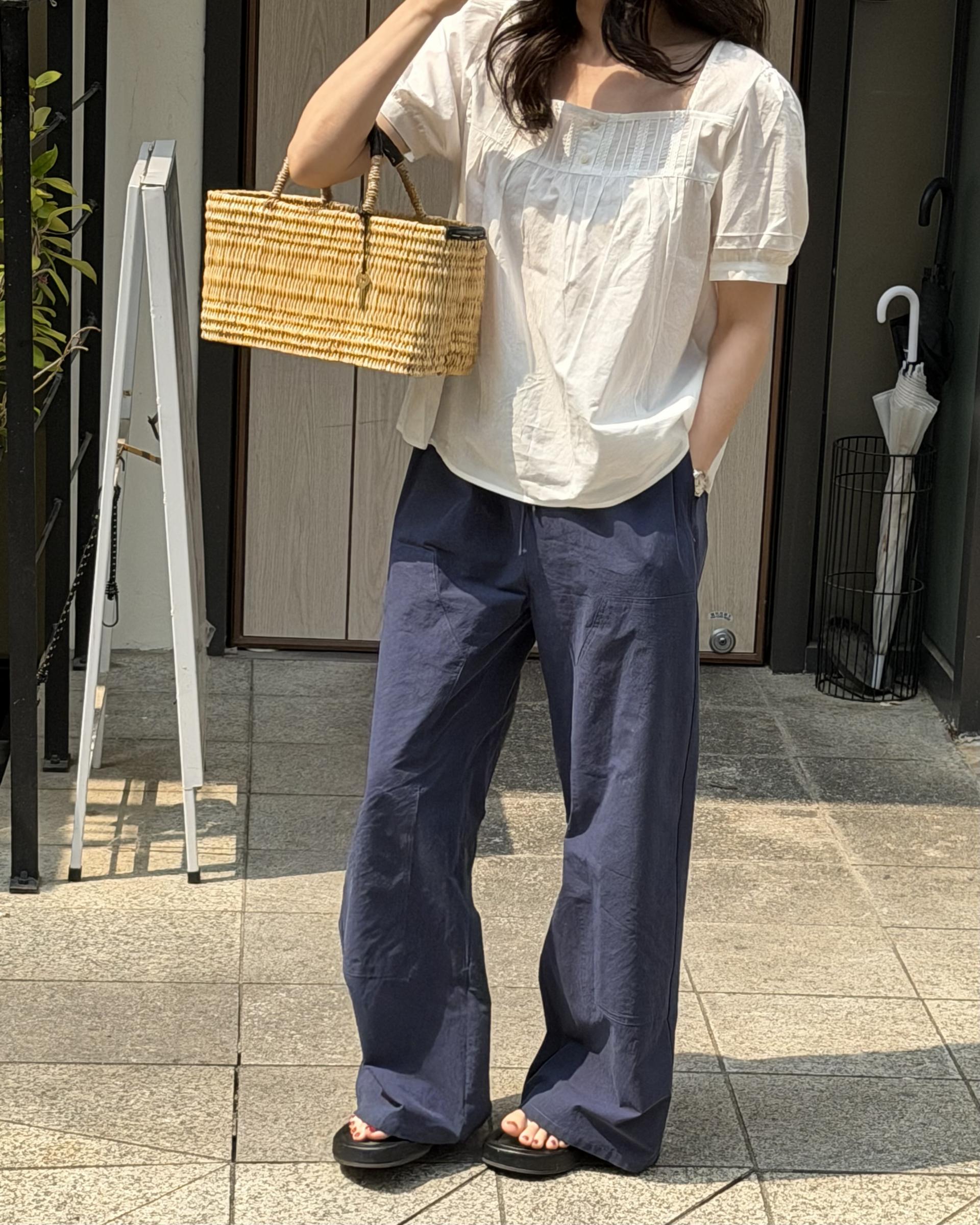rusk cotton pants (charcoal/navy)