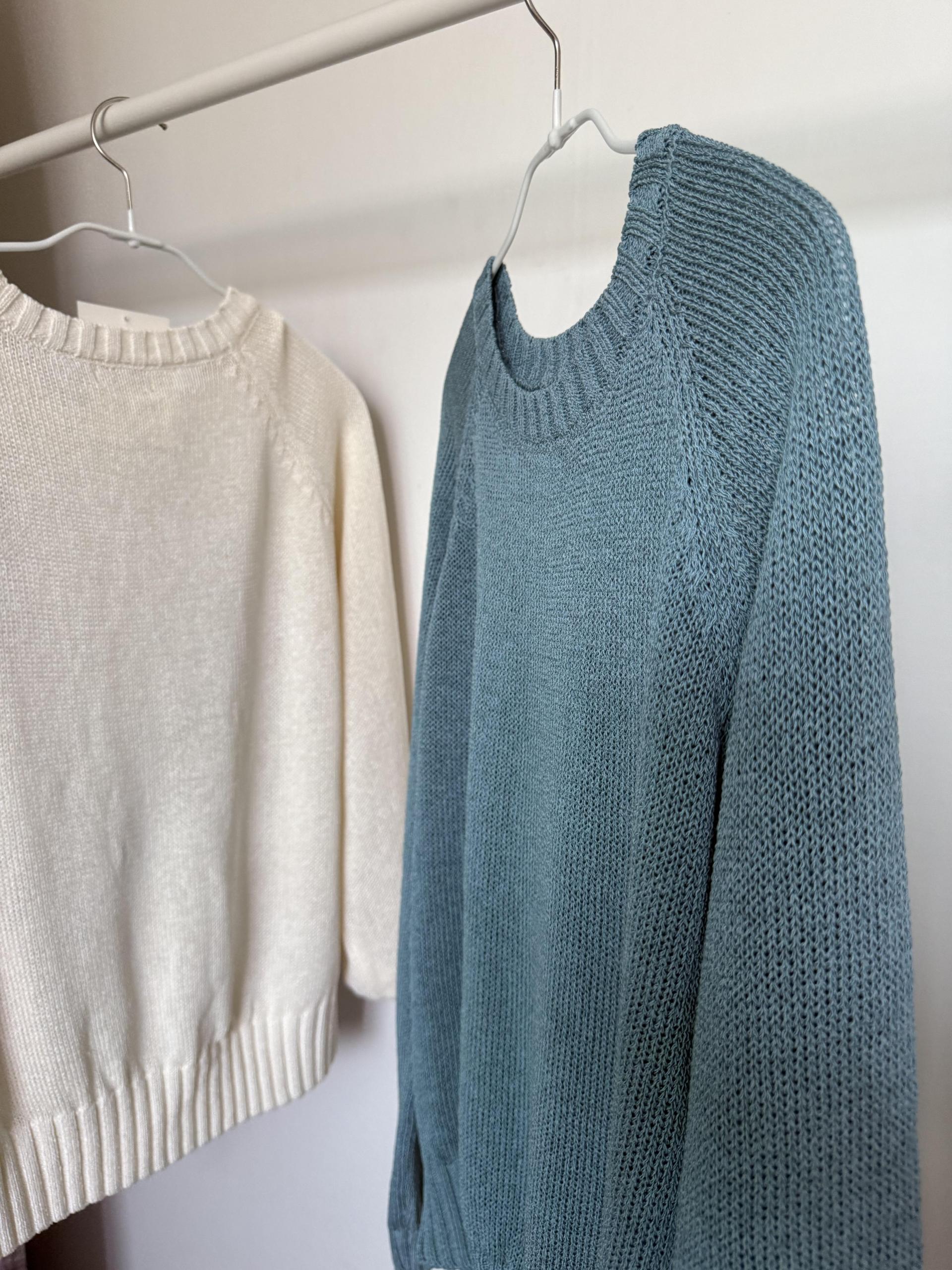 meet round knit(turkish blue/cream)