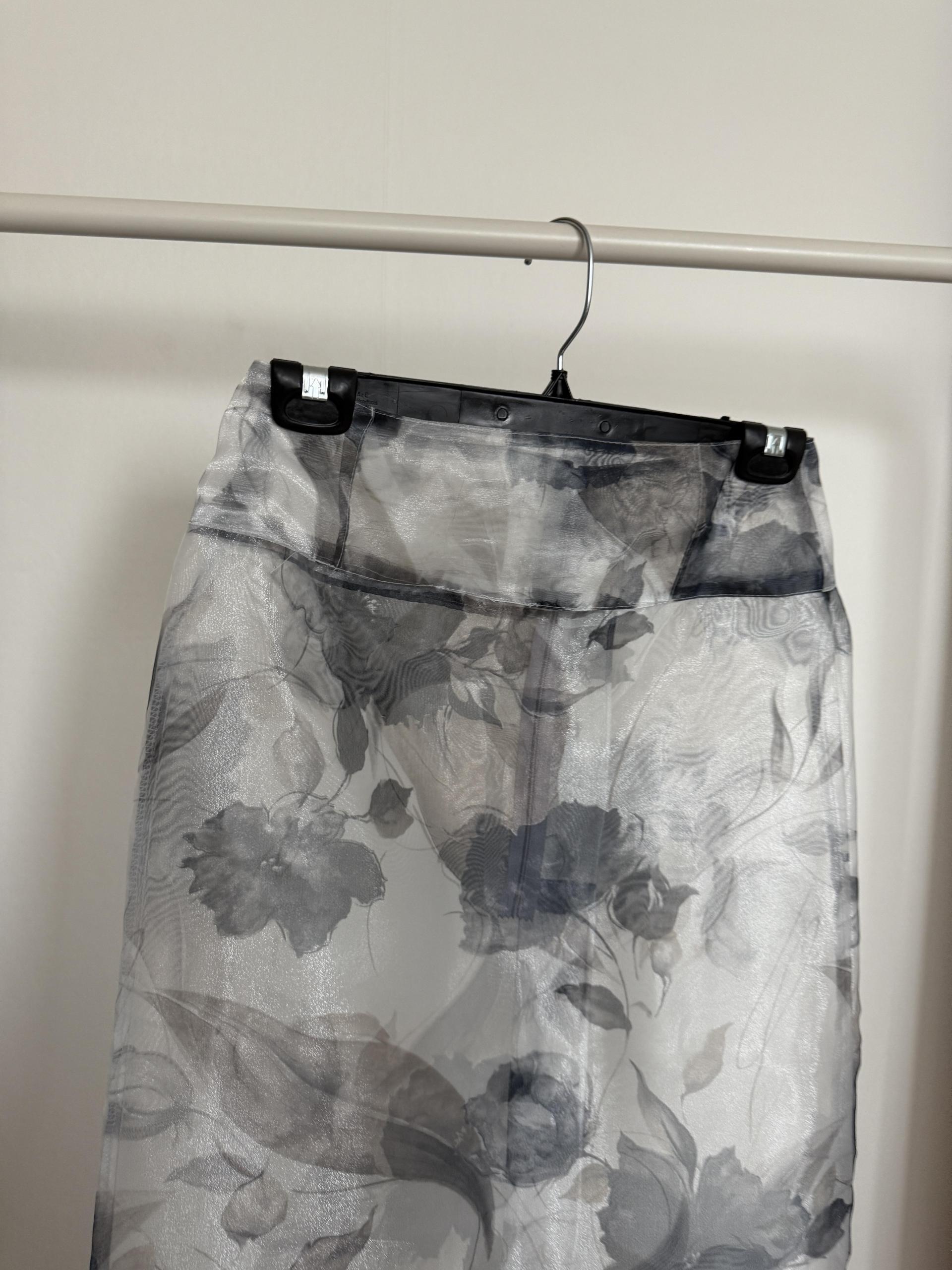 see layered skirt (grey/beige) 완