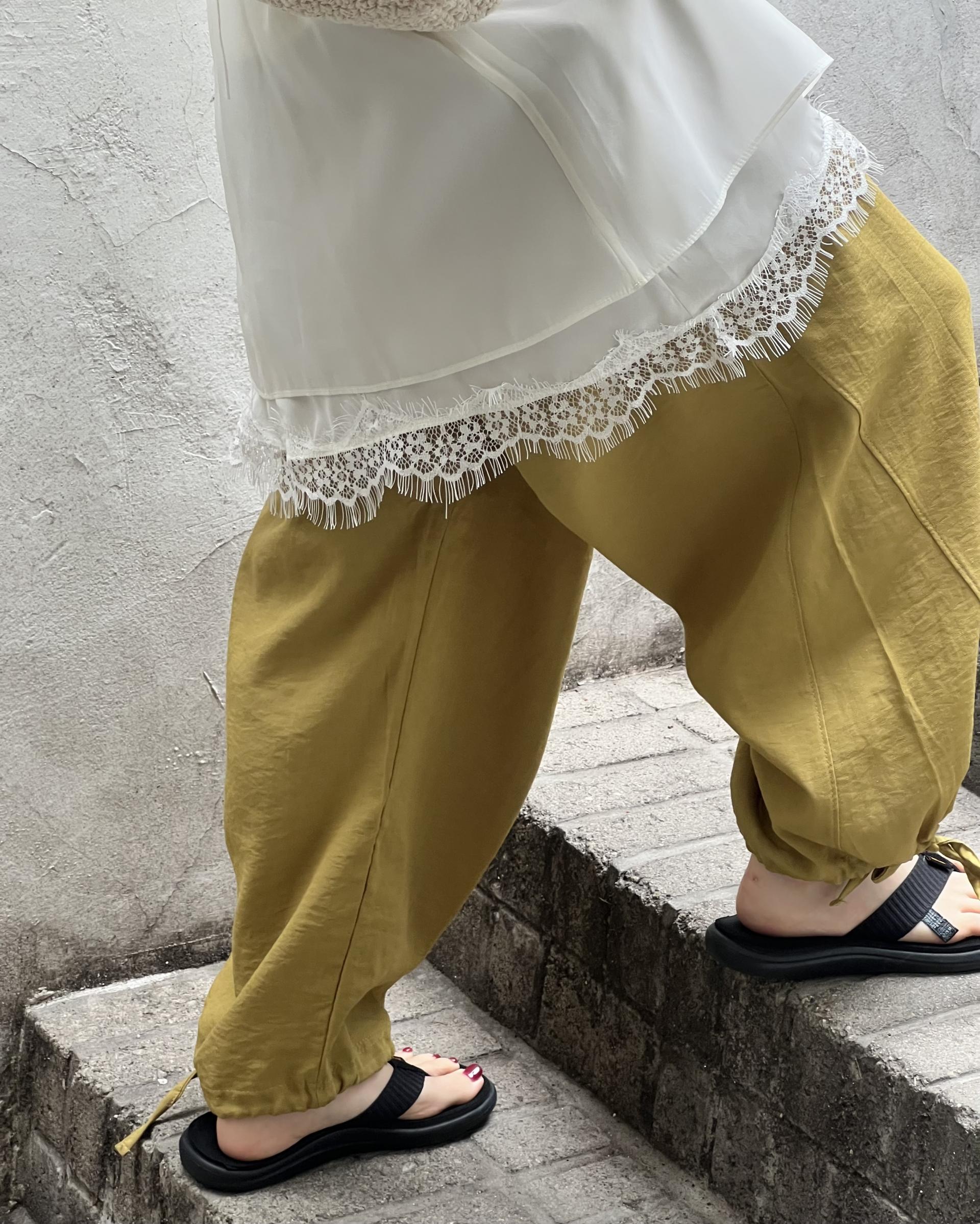 boat linen pants (purple/green)