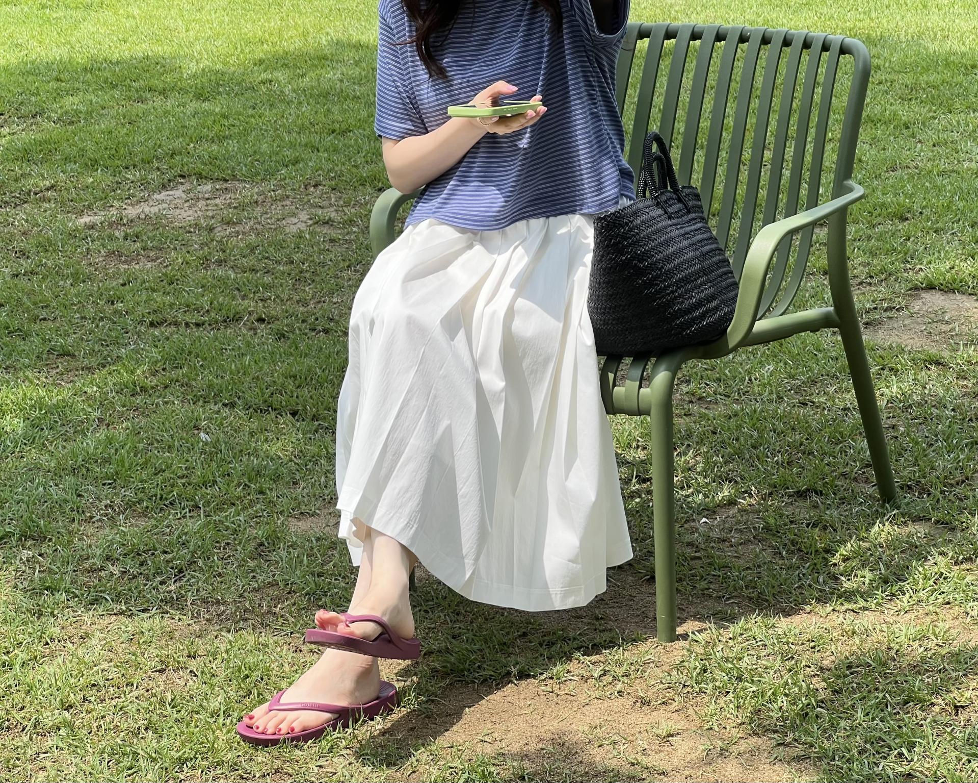 madeleine pleats skirt (check/cream)