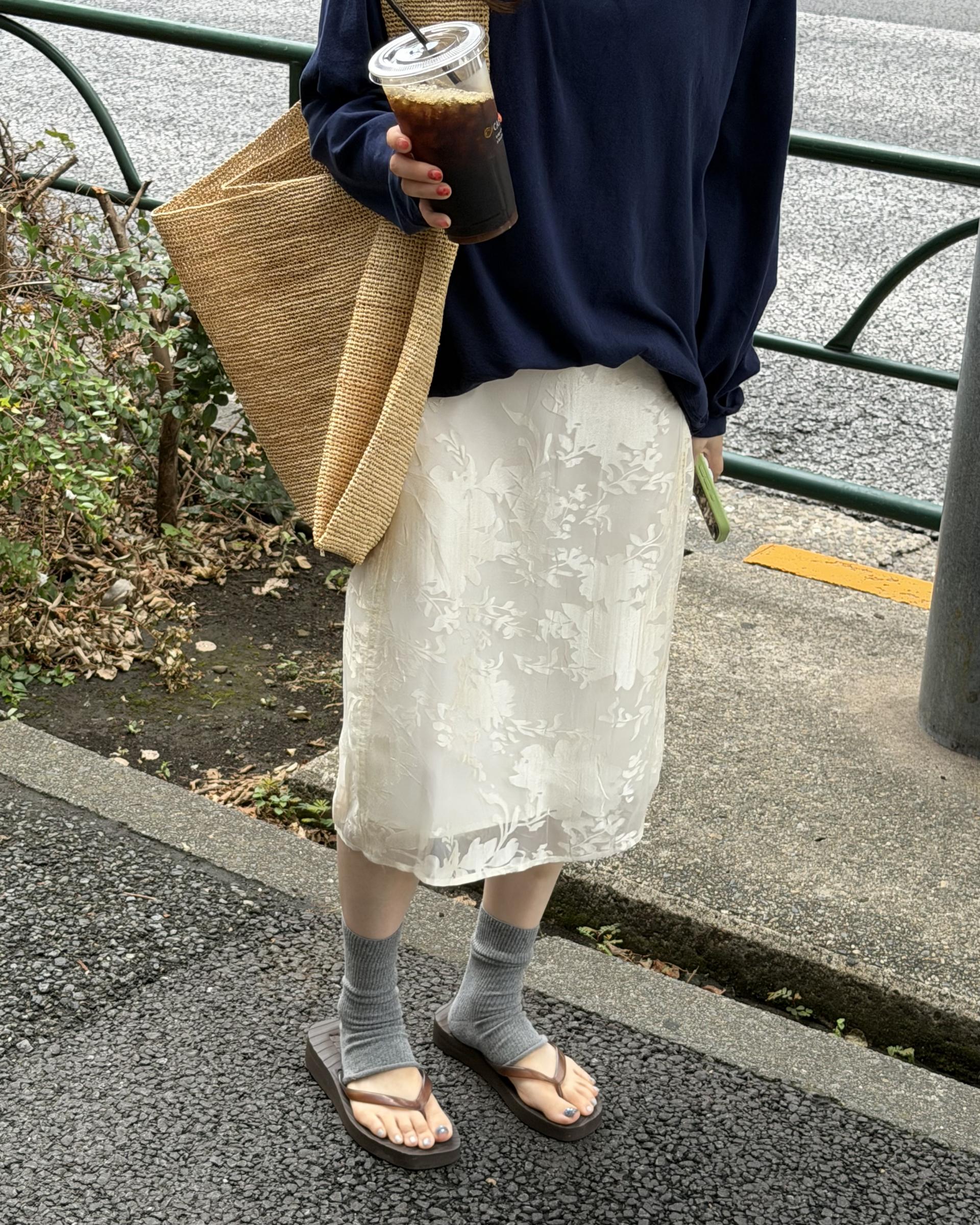 gloria midi skirt (charcoal/cream)