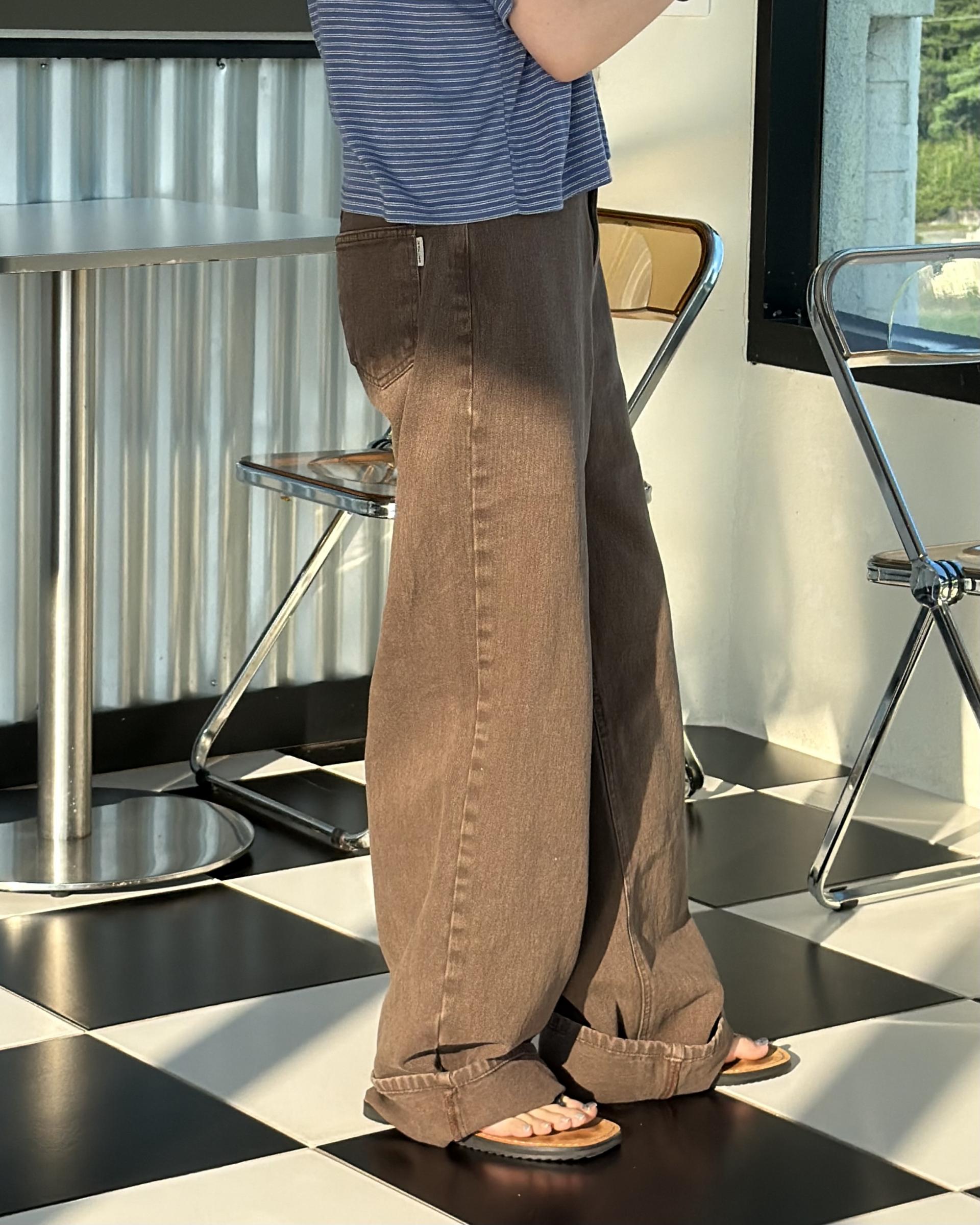 moon dying pants (brown/blue)