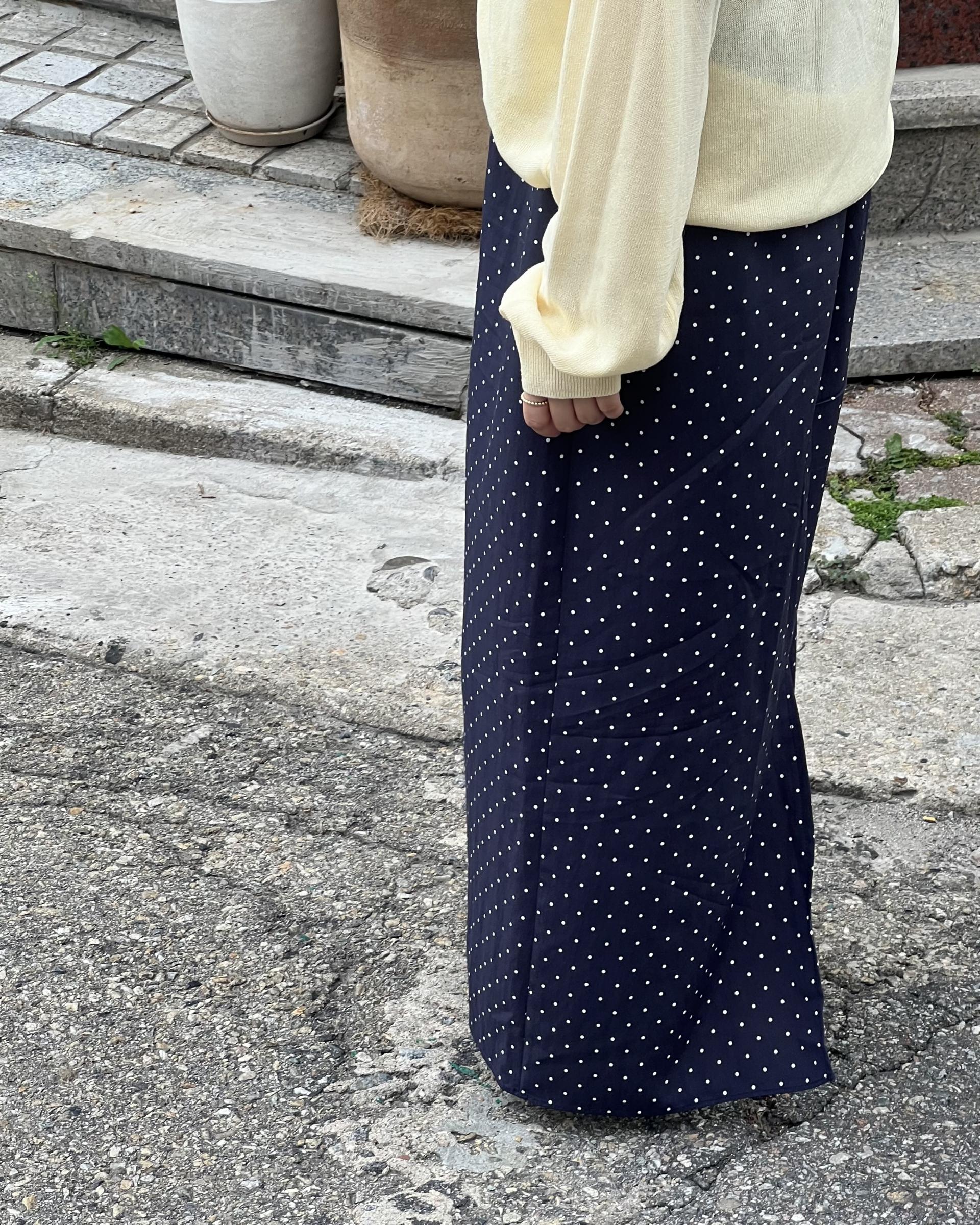 dot maxi skirt