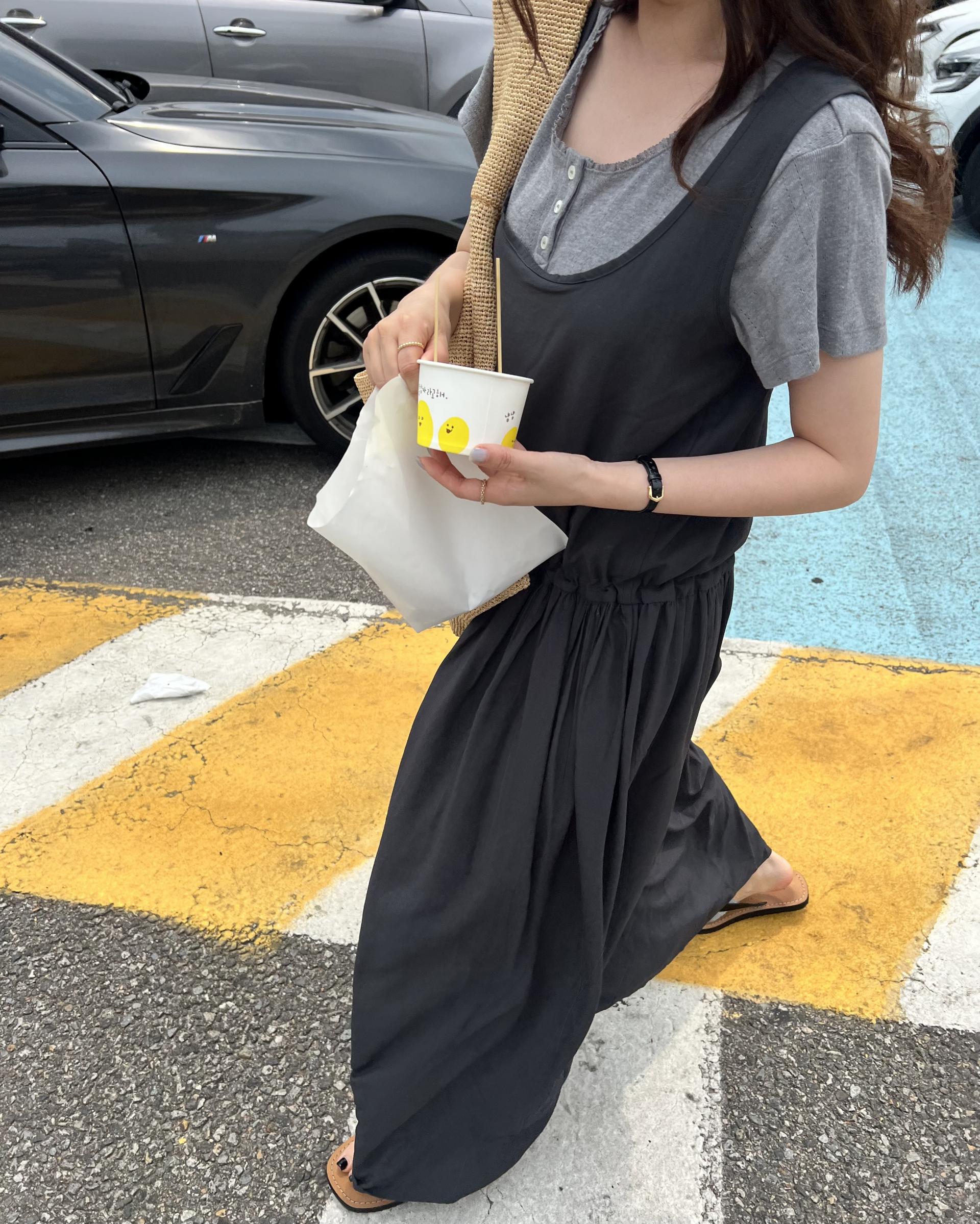 oatmeal dress (charcoal/cream)