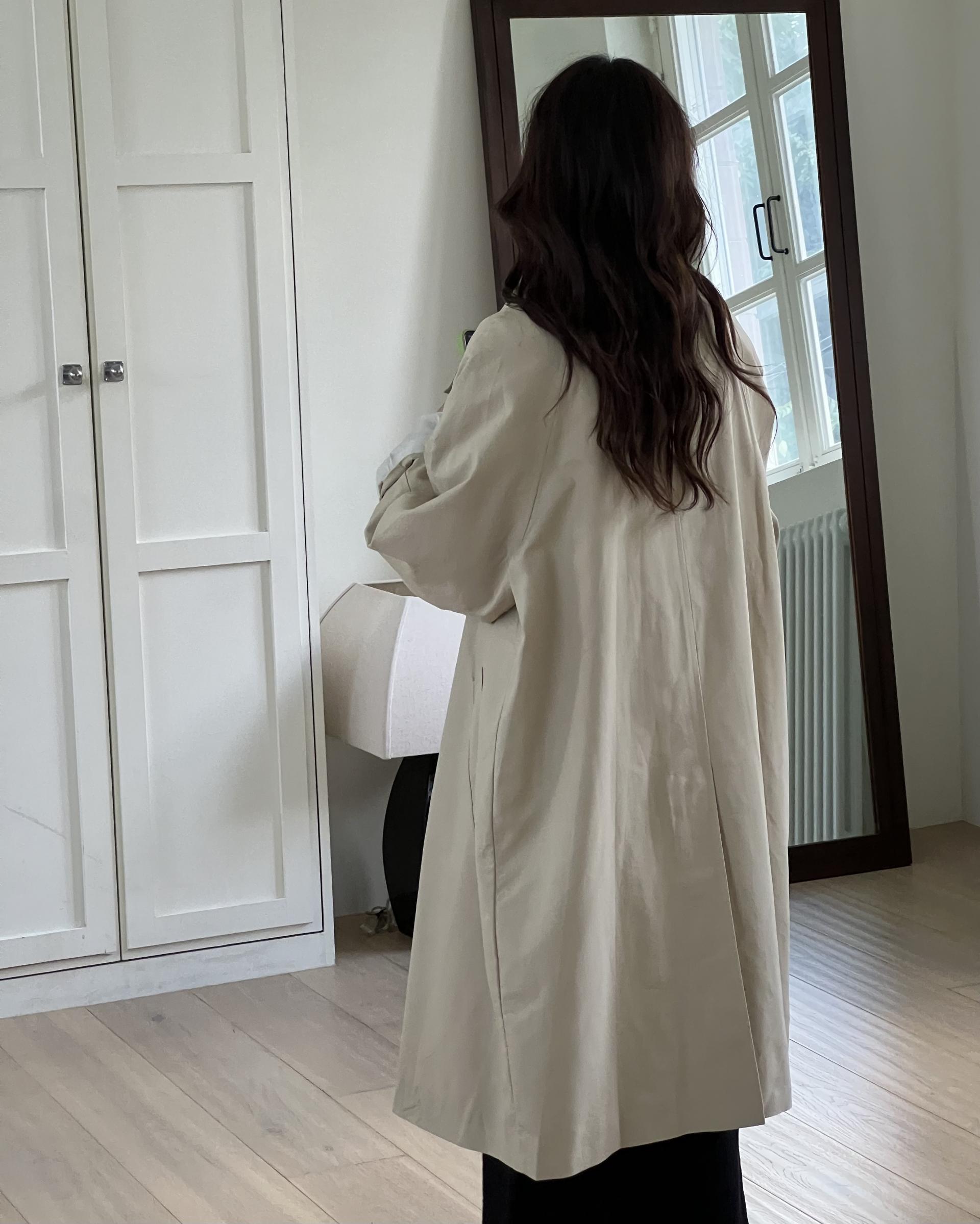 post single trench coat (beige)
