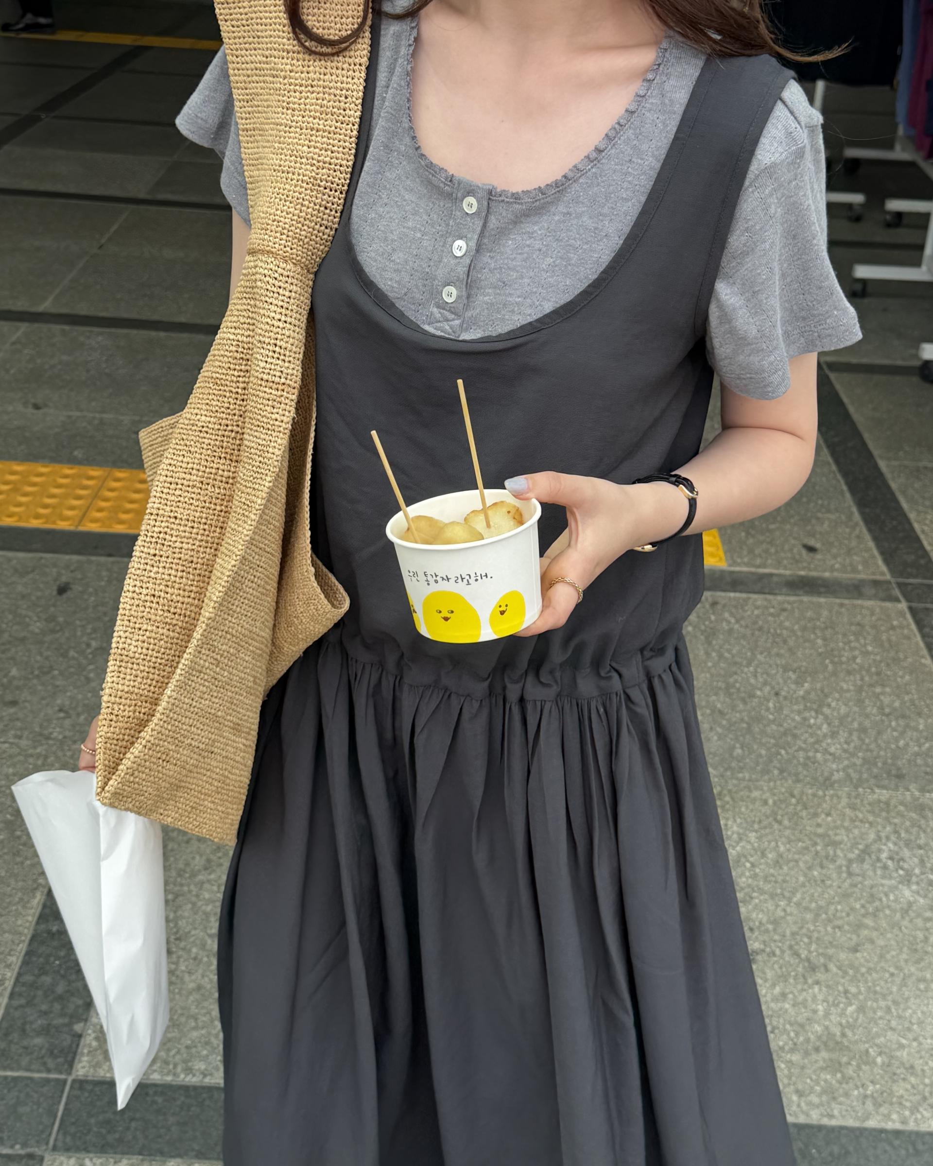 oatmeal dress (charcoal/cream)