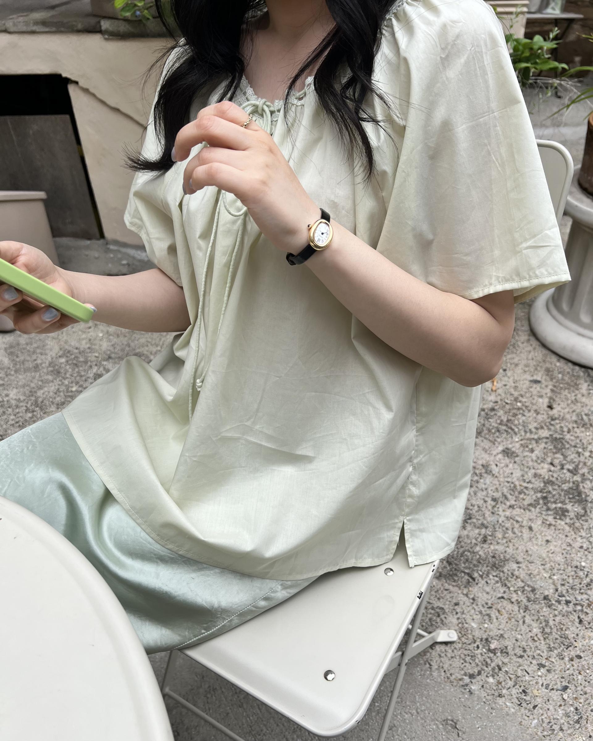 botanic blouse (mint/white)