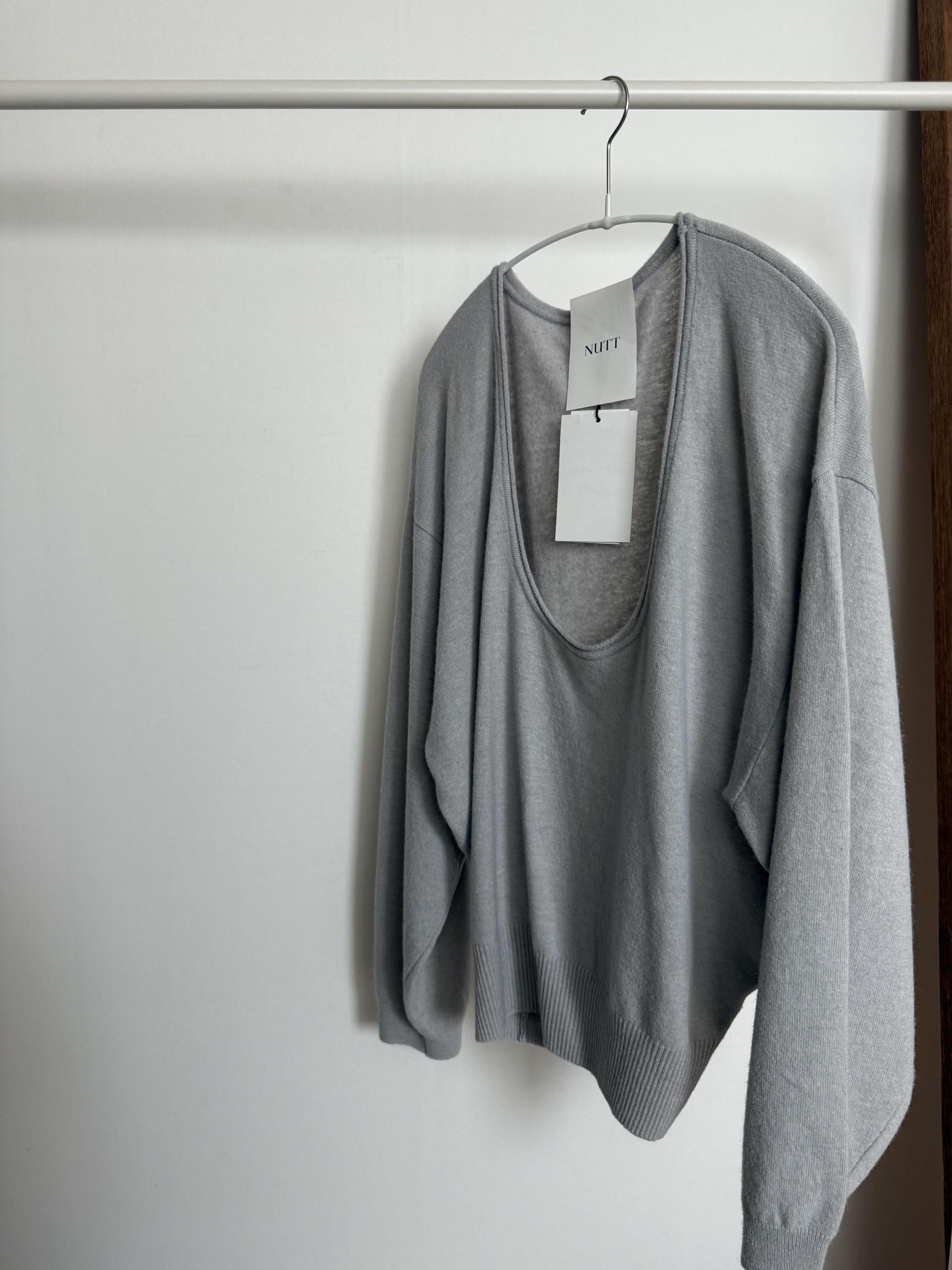 fuego u-neck knit (purple/charcoal/blue/pale grey)