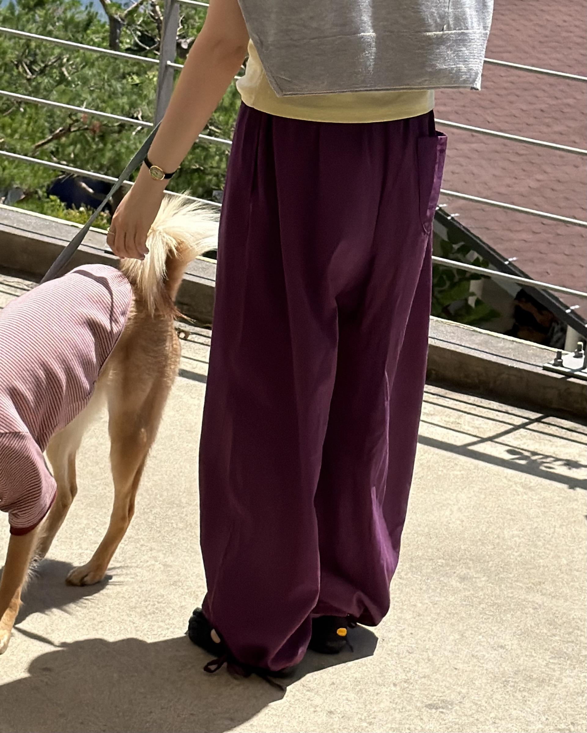 boat linen pants (purple/green)