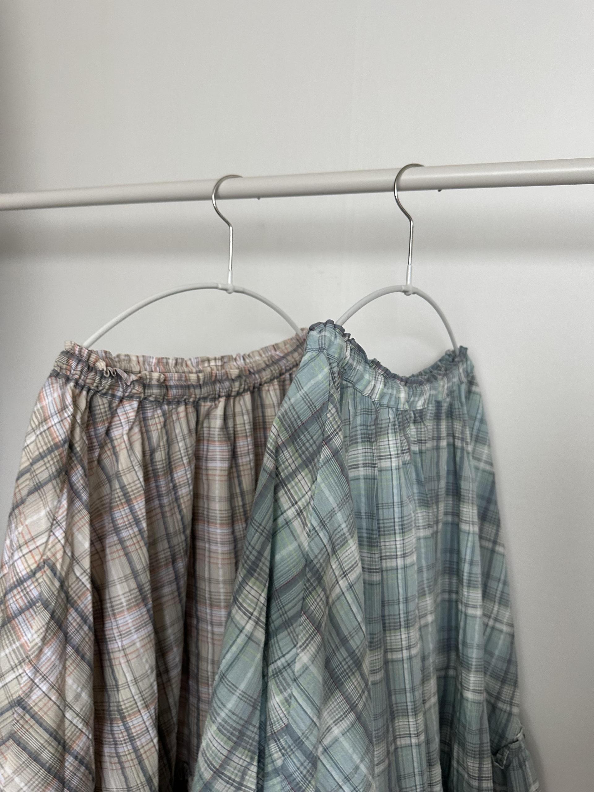 matilda check skirt (right mint/right yellow)