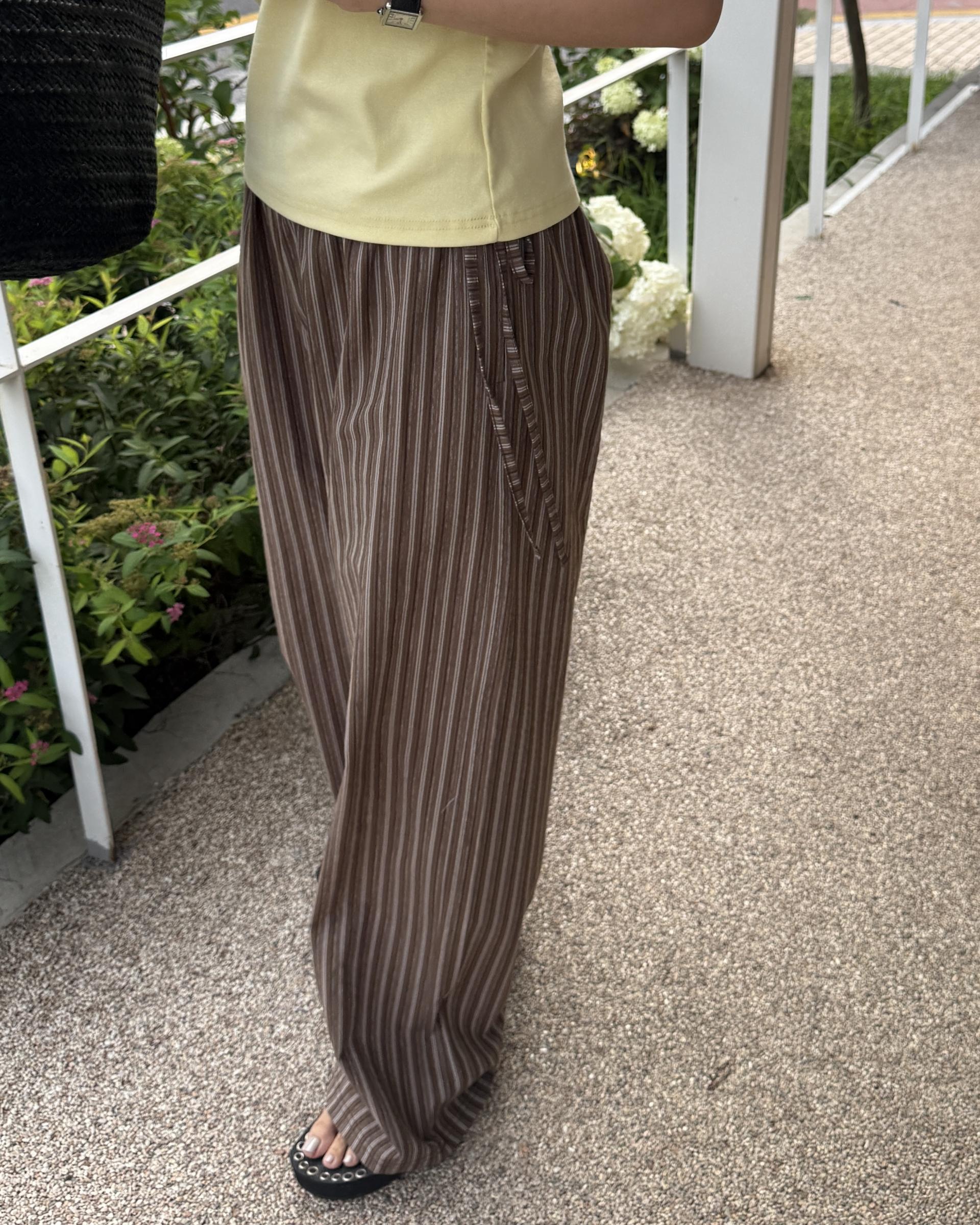 zinny stripe pants (blue/brown)