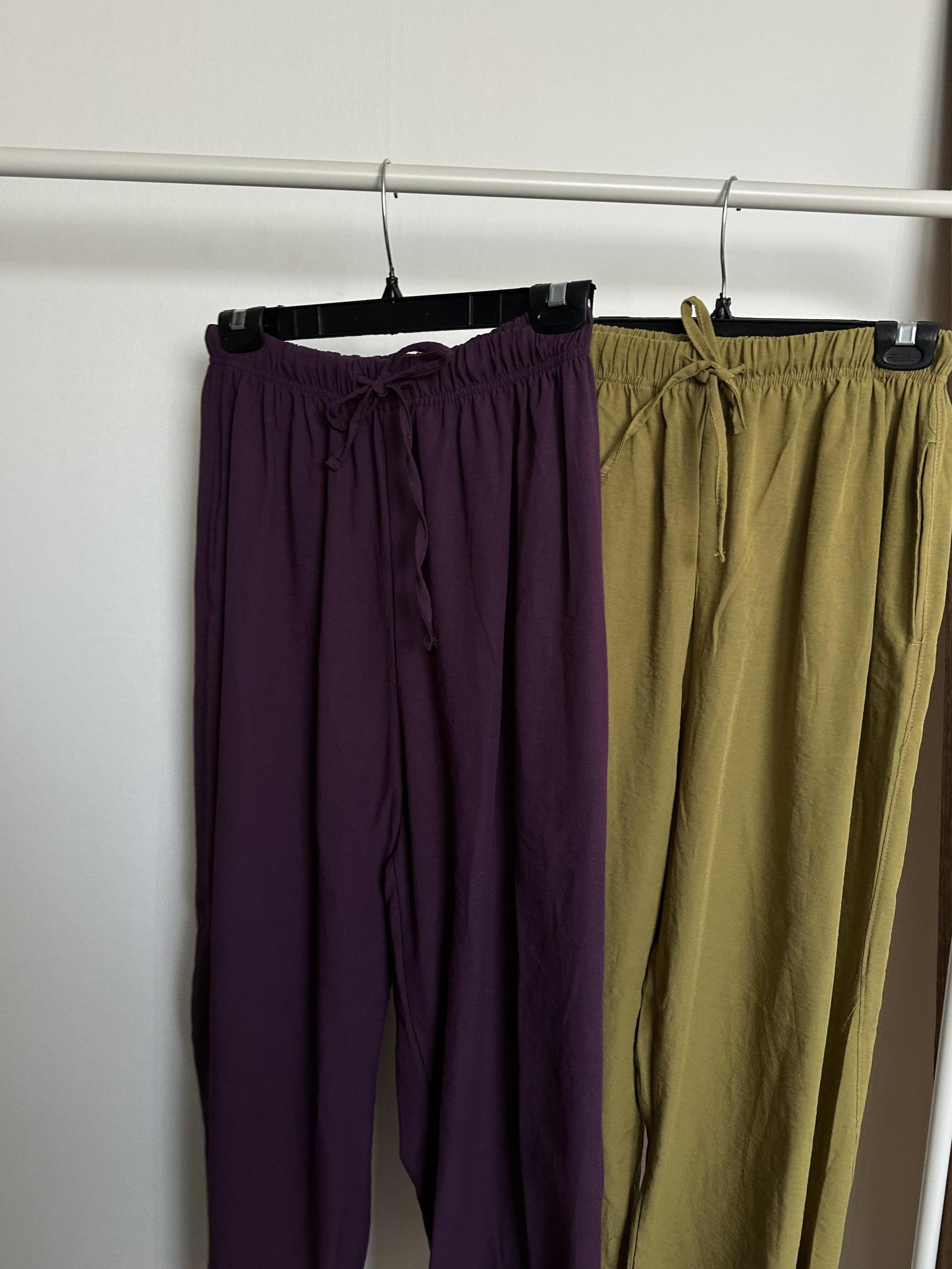 boat linen pants (purple/green)