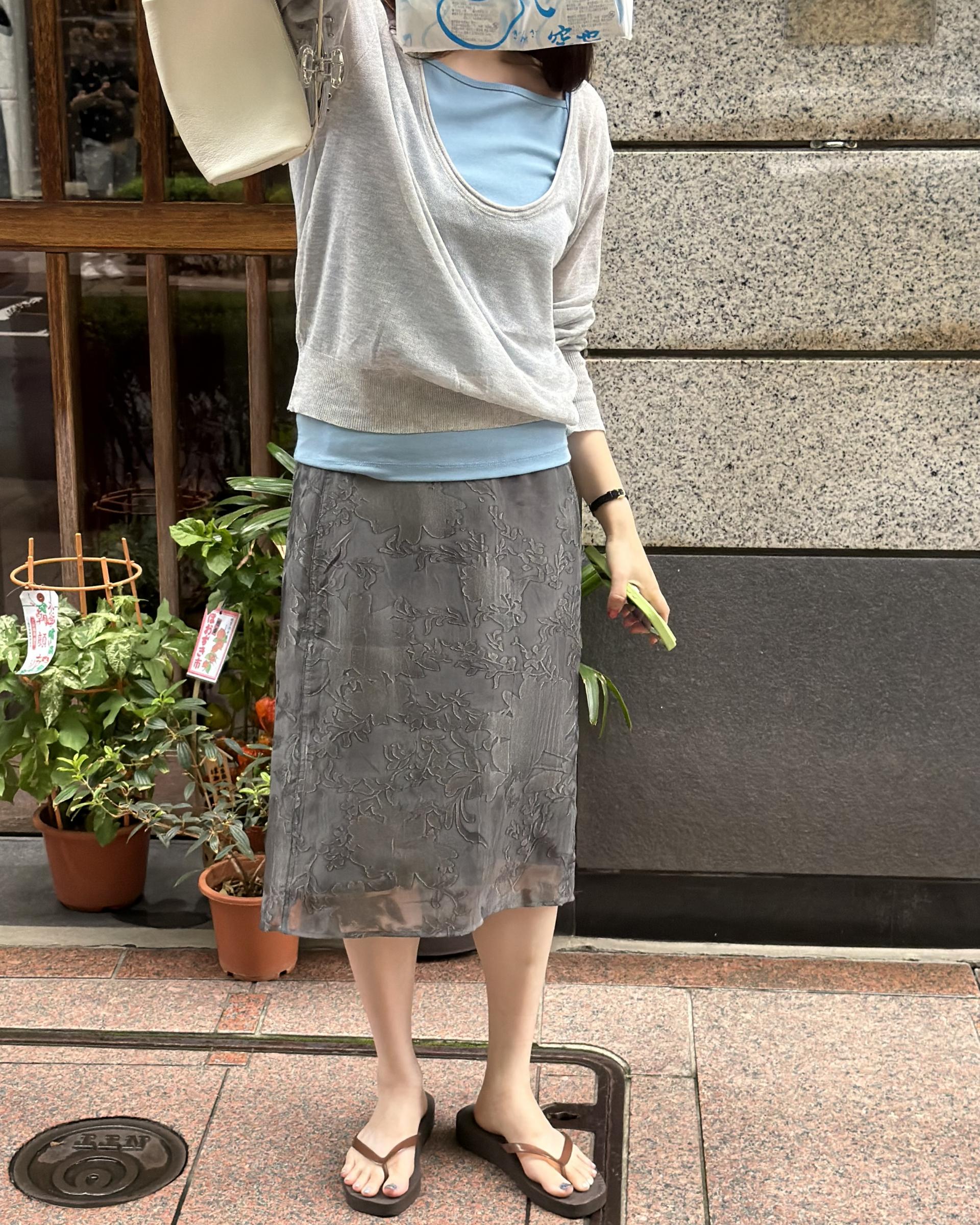 punch u-neck knit (mint/baby blue/grey)