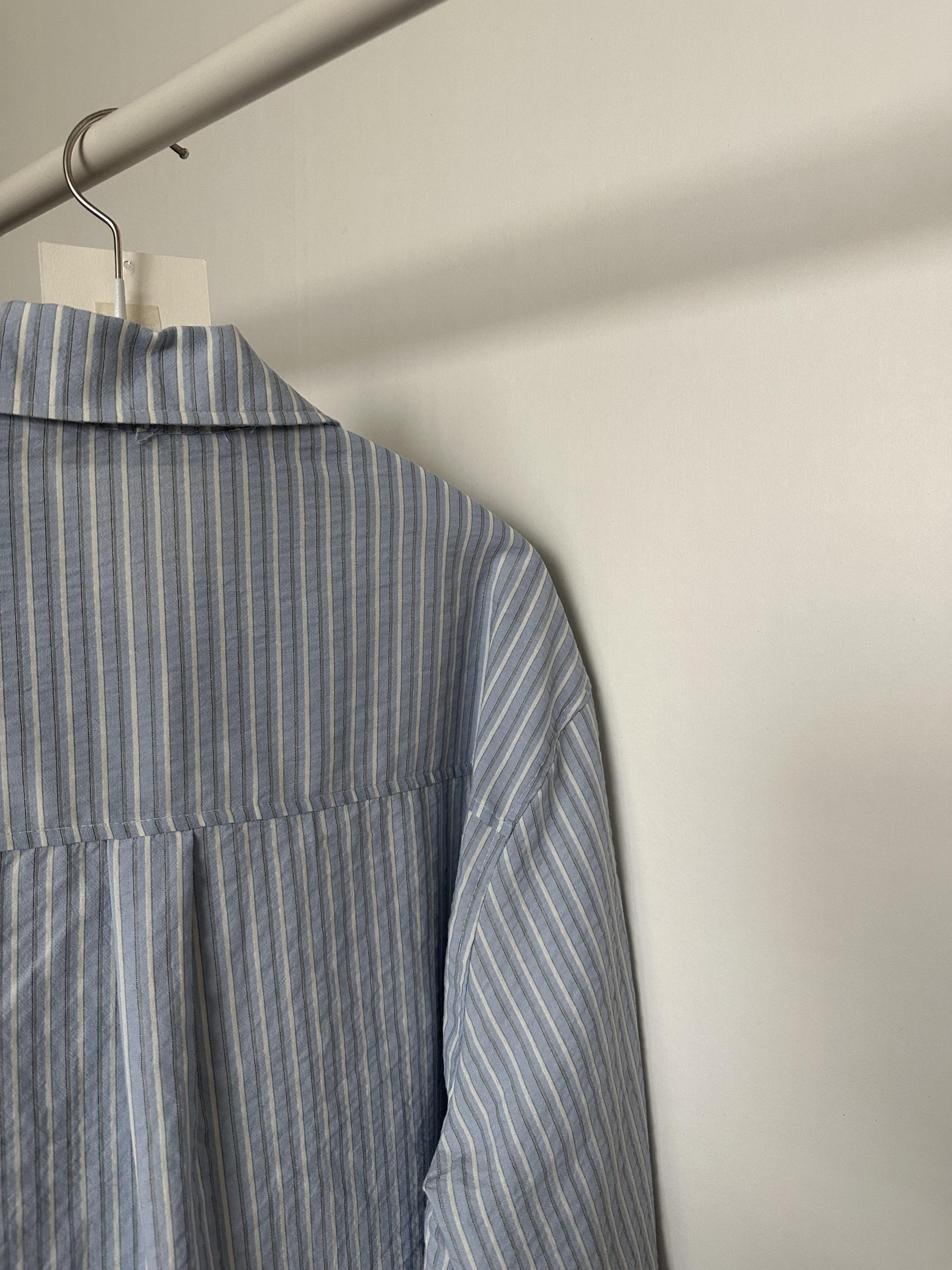 tacit stripe shirt (beige/blue)