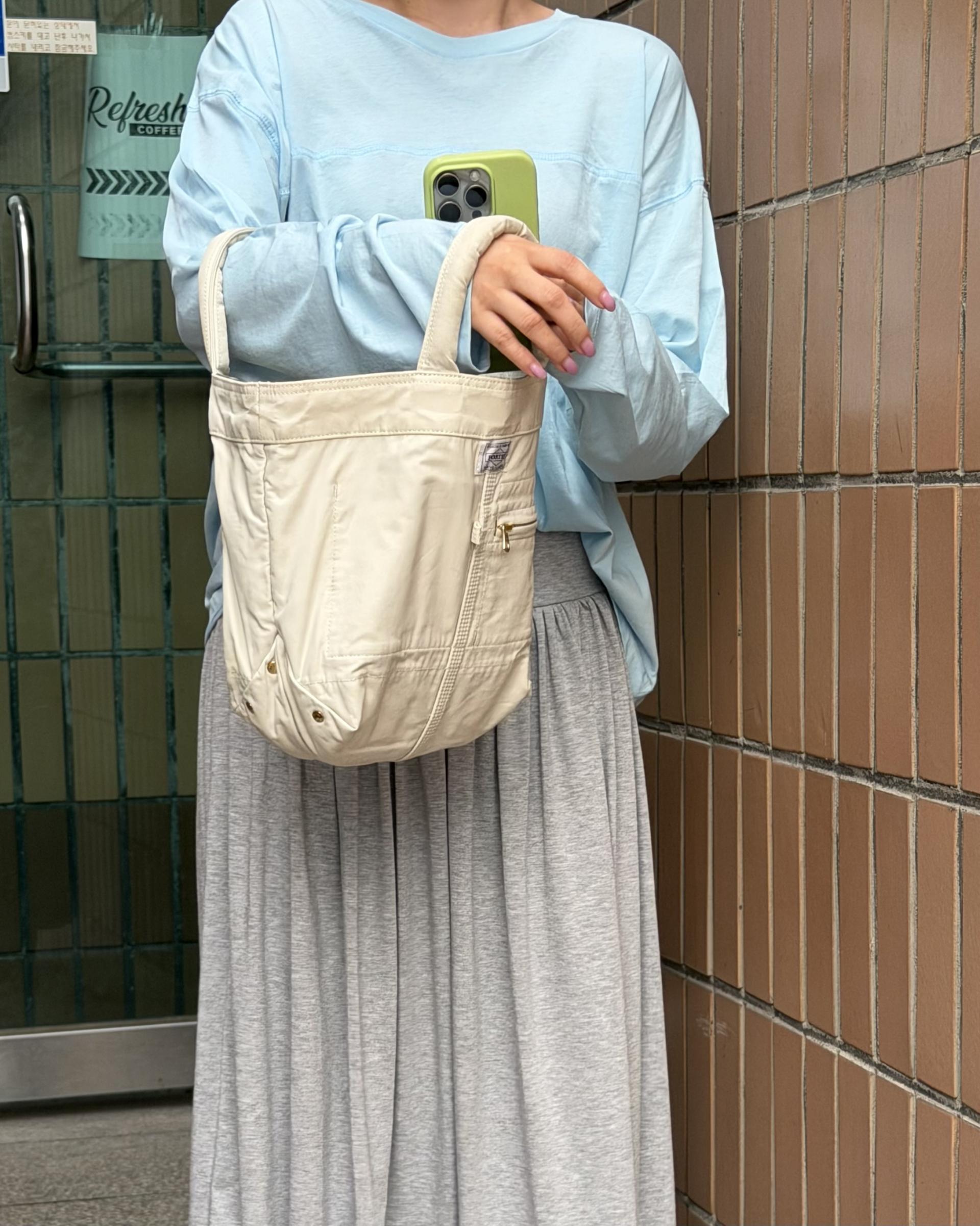 make shirring skirt (navy/grey)