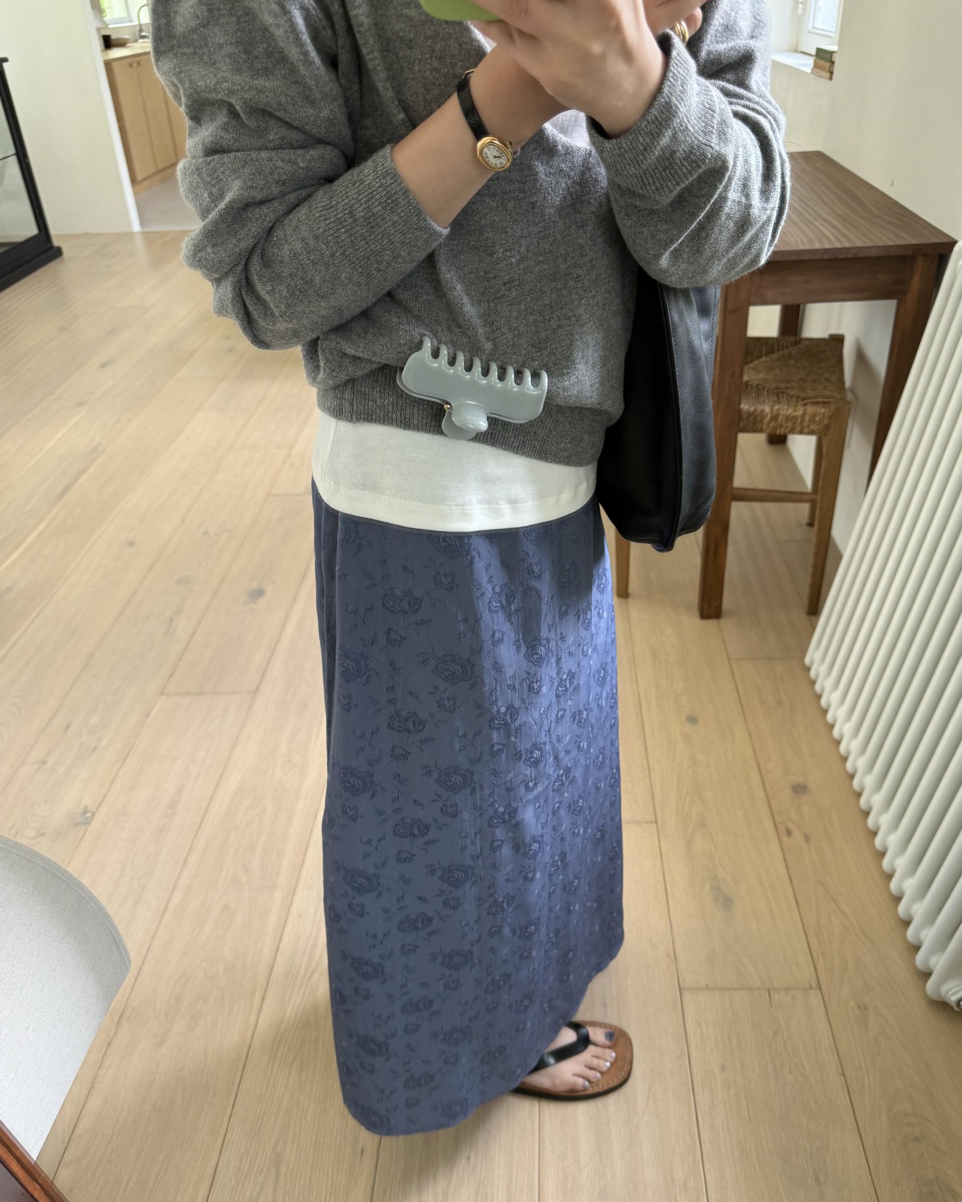 till deep v-neck knit (grey)