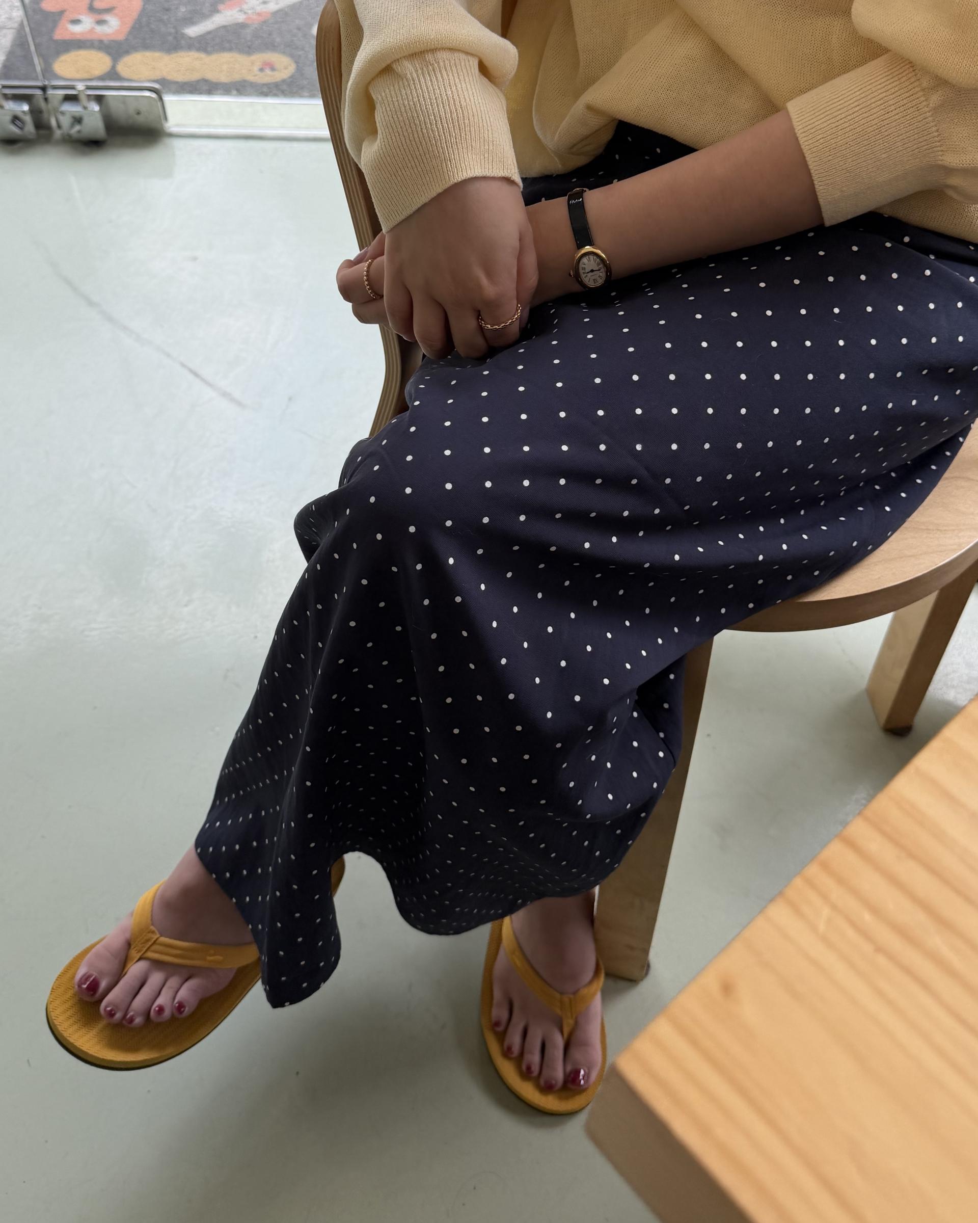 dot maxi skirt