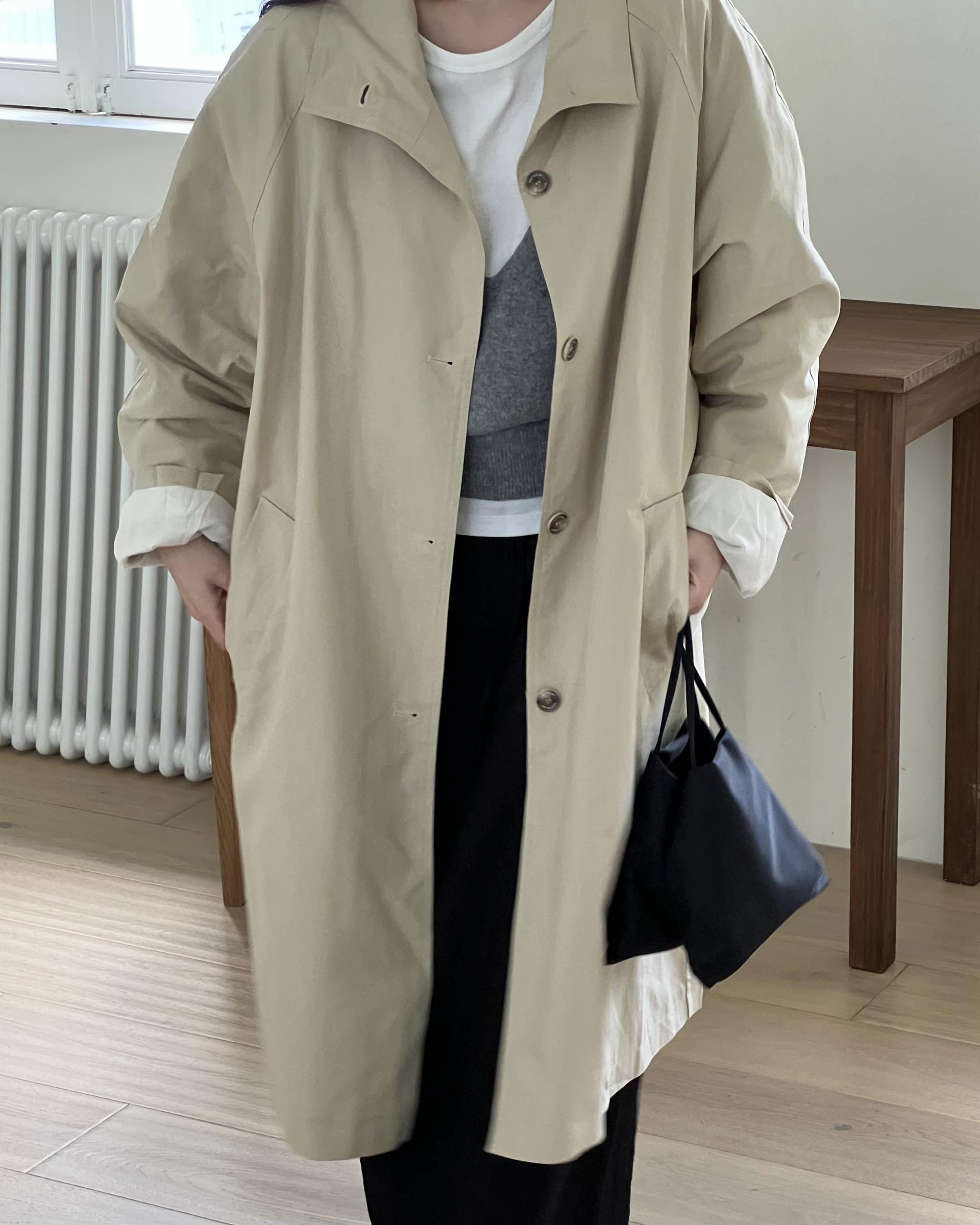 post single trench coat (beige)