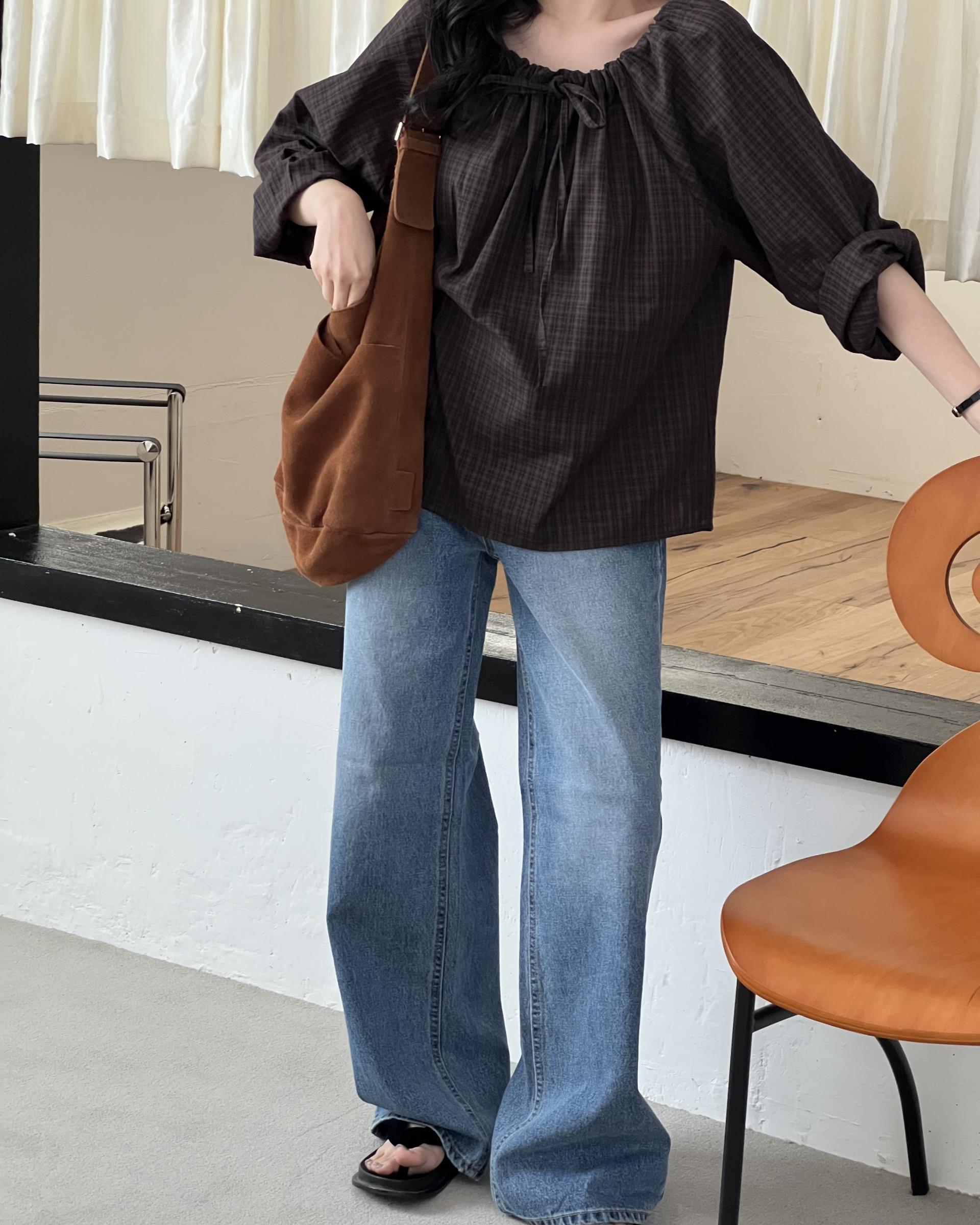 aman check blouse (brown)