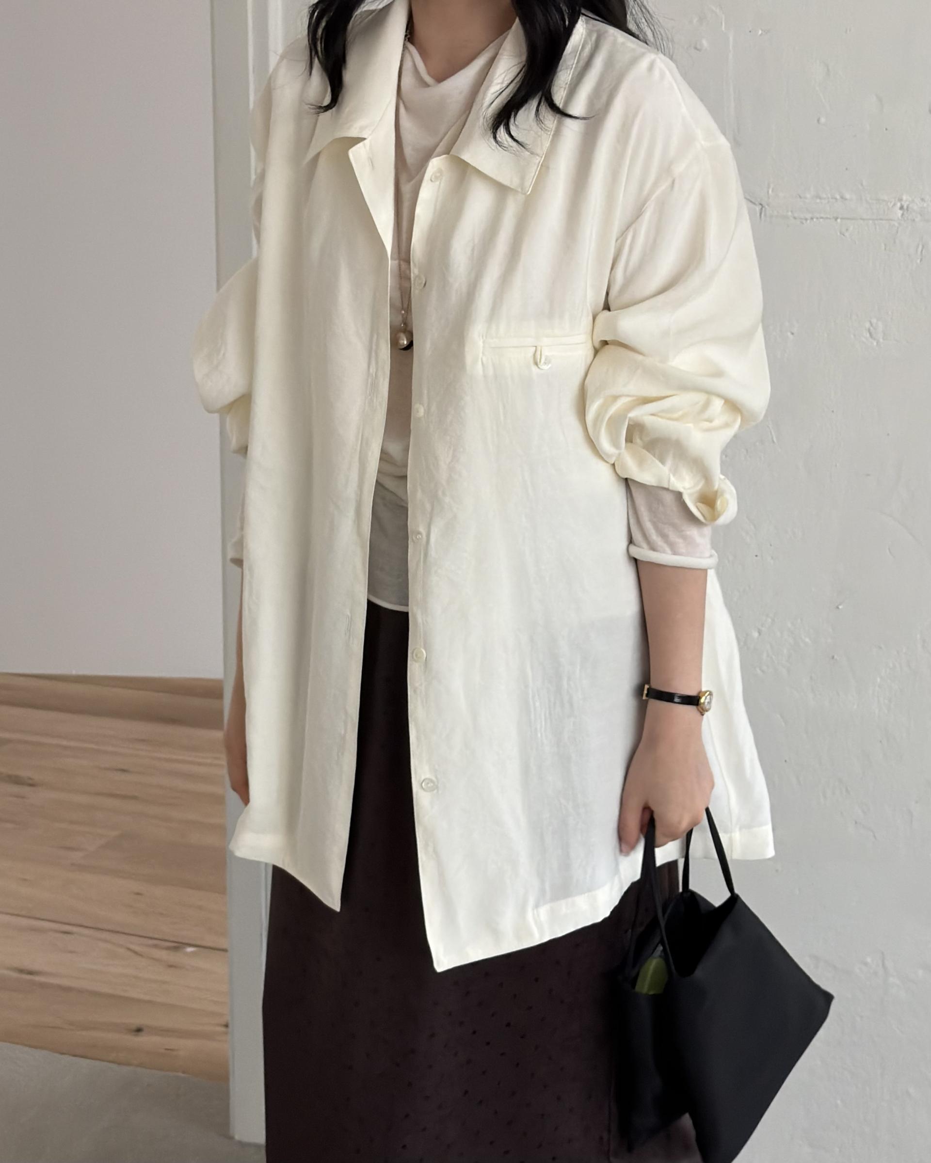 prim button blouse (brown/navy/cream) ์