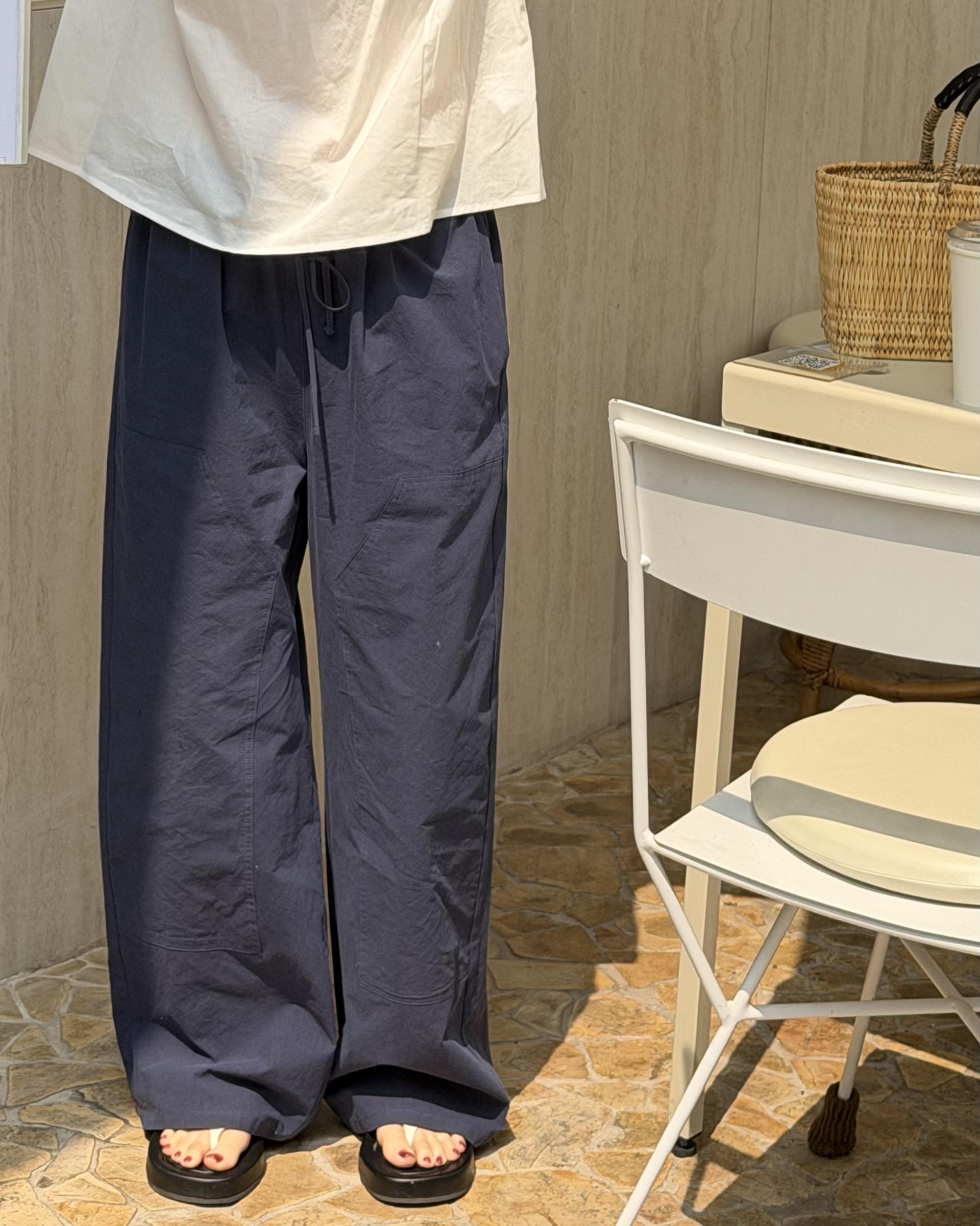 rusk cotton pants (charcoal/navy)