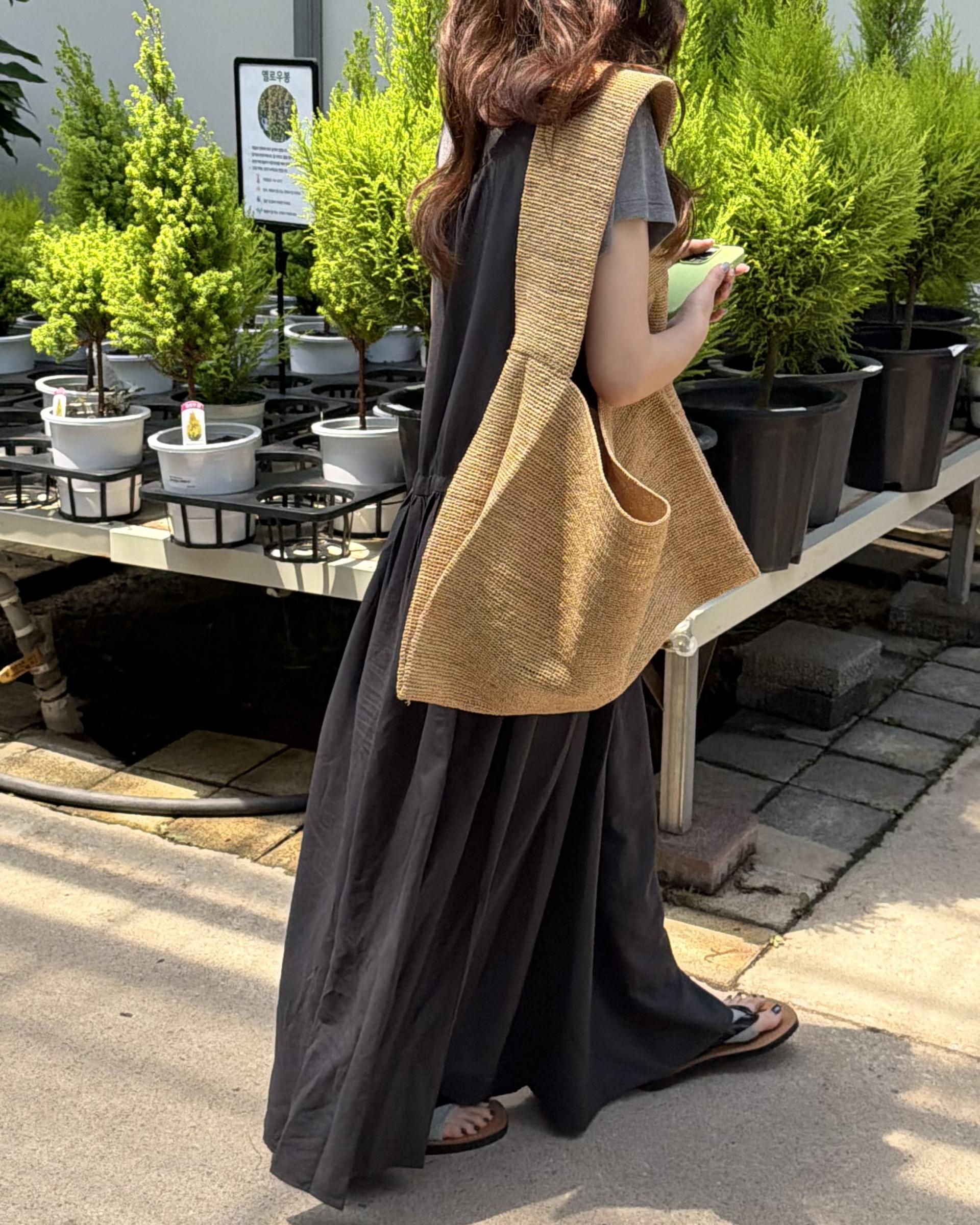 oatmeal dress (charcoal/cream)