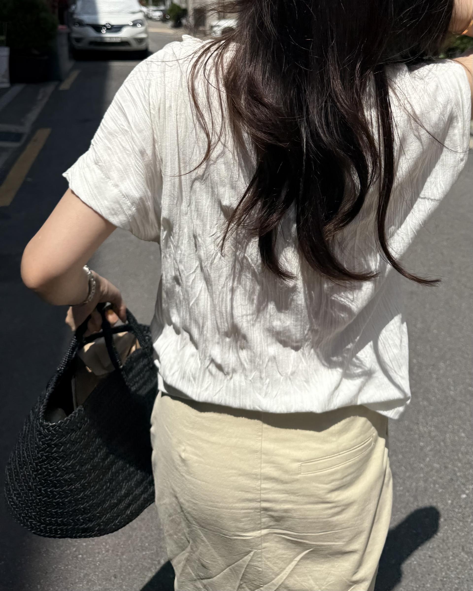 creme cotton skirt (beige/white) 완