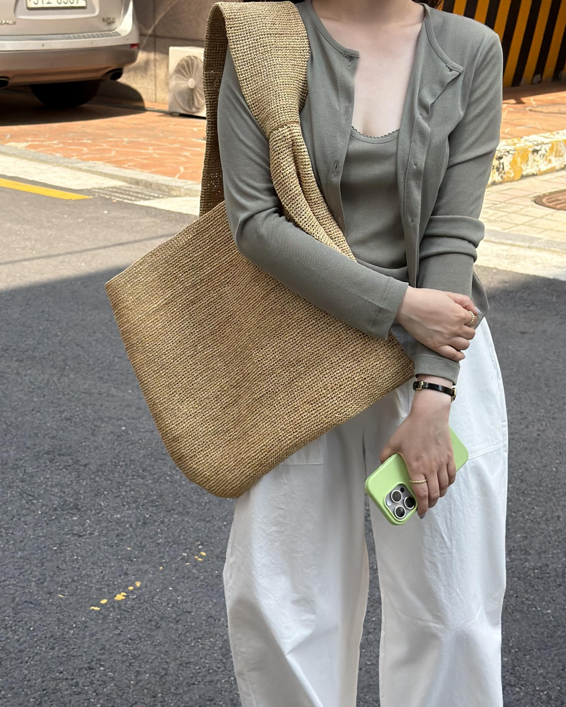 thin cardigan set (navy/khaki)
