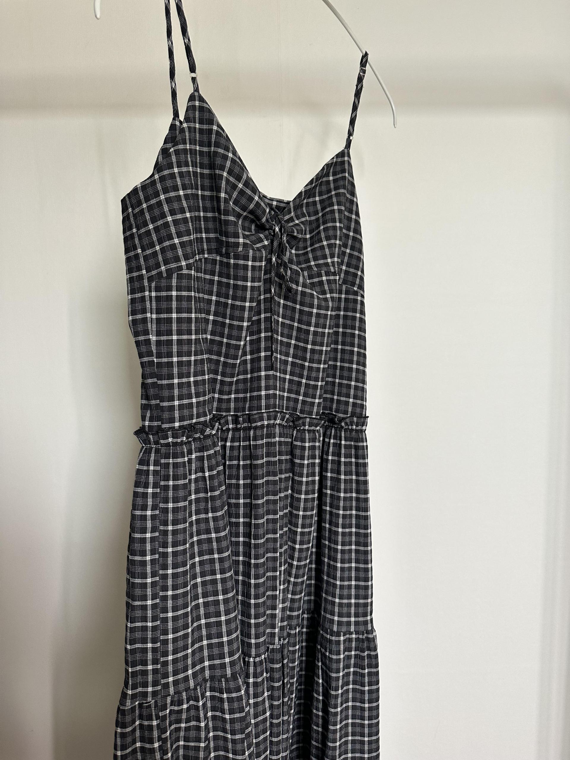 kate check dress (black/blue)