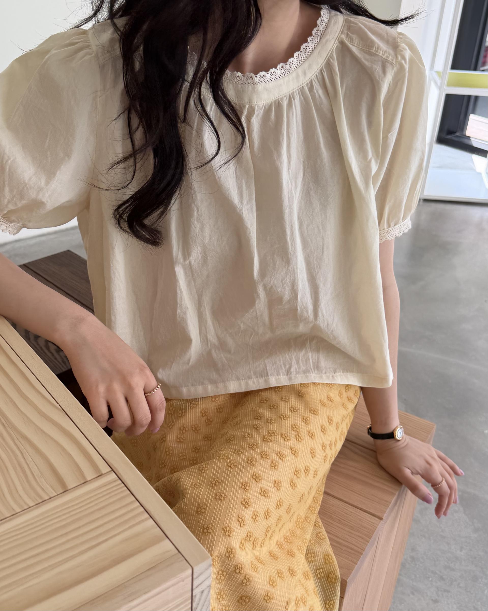 flan lace blouse (cream/ivory)