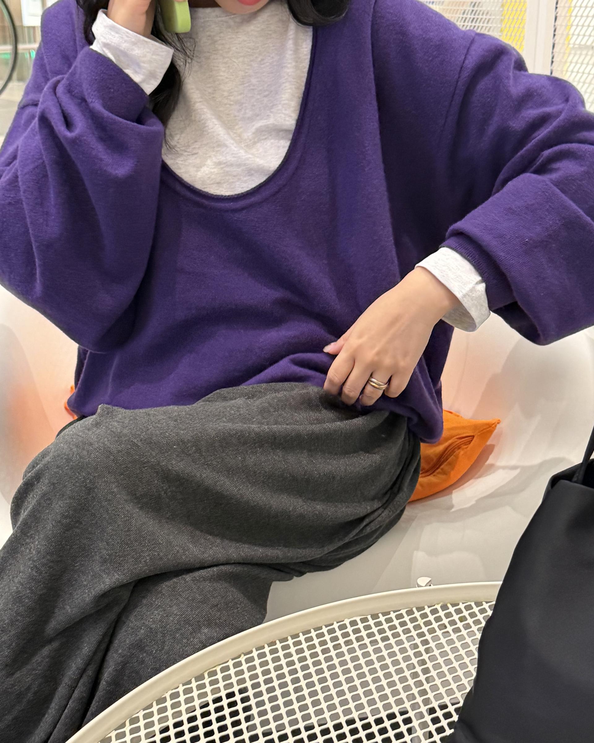 fuego u-neck knit (purple/charcoal/blue)