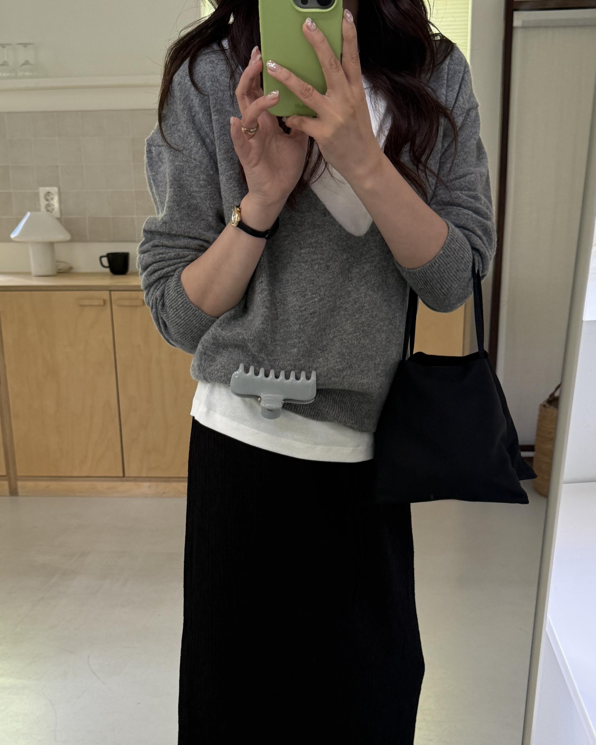 base wrinkle skirt (black/cream)
