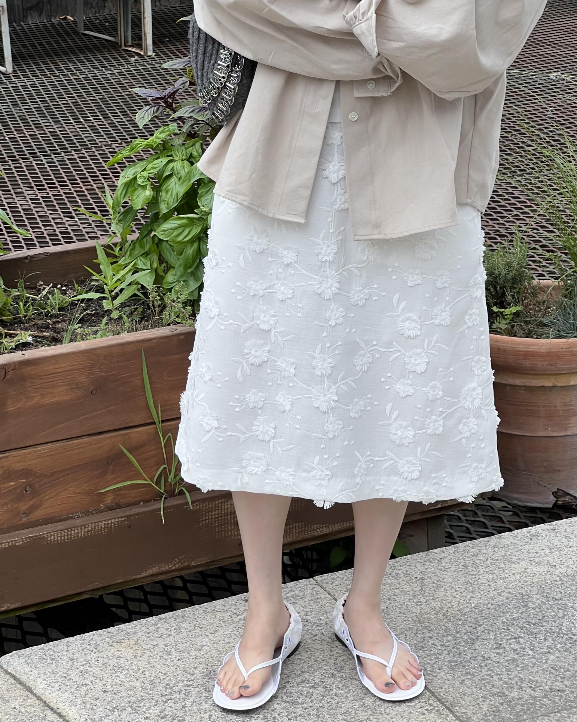 magnet shirring blouse (cream/beige)