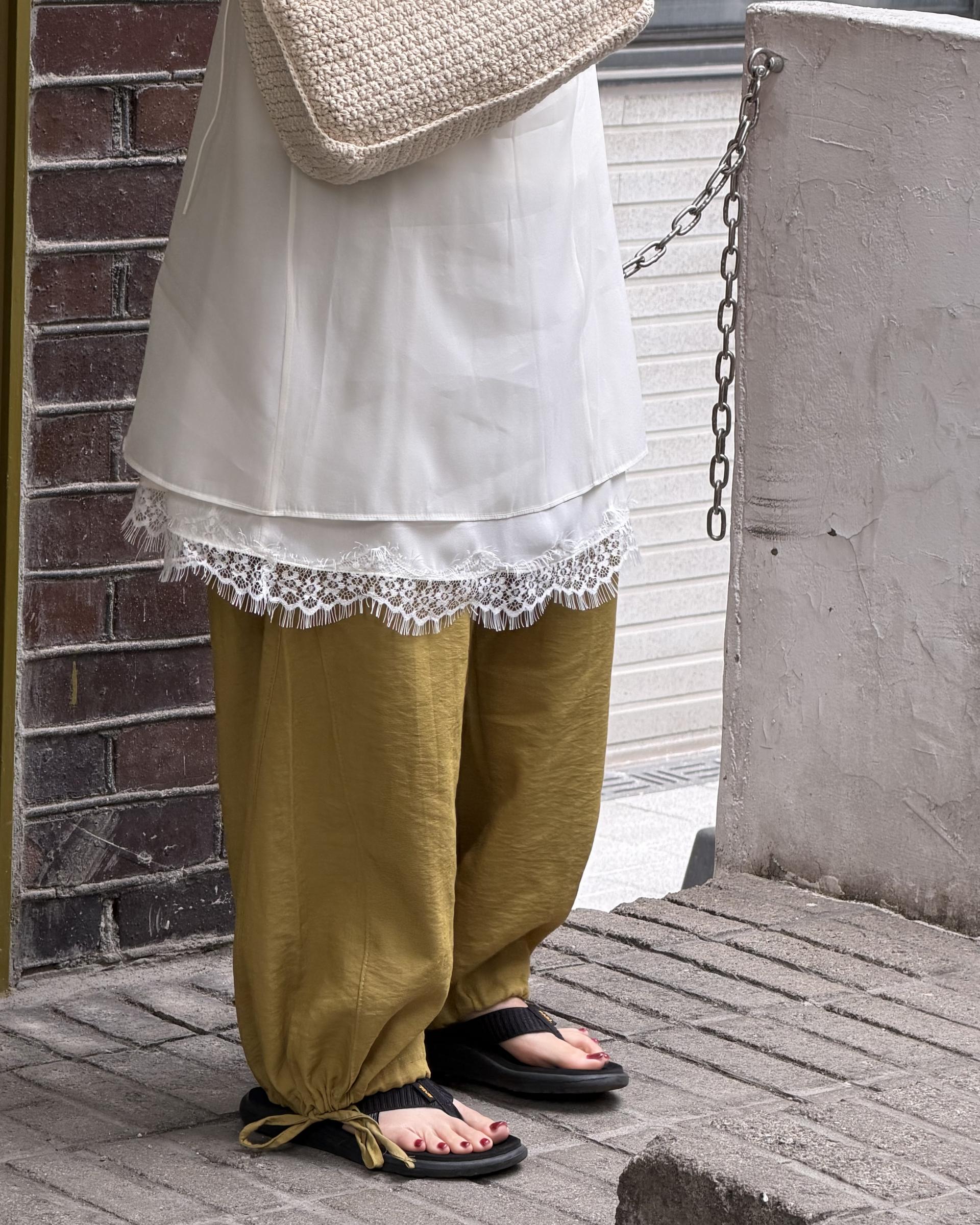 boat linen pants (purple/green)