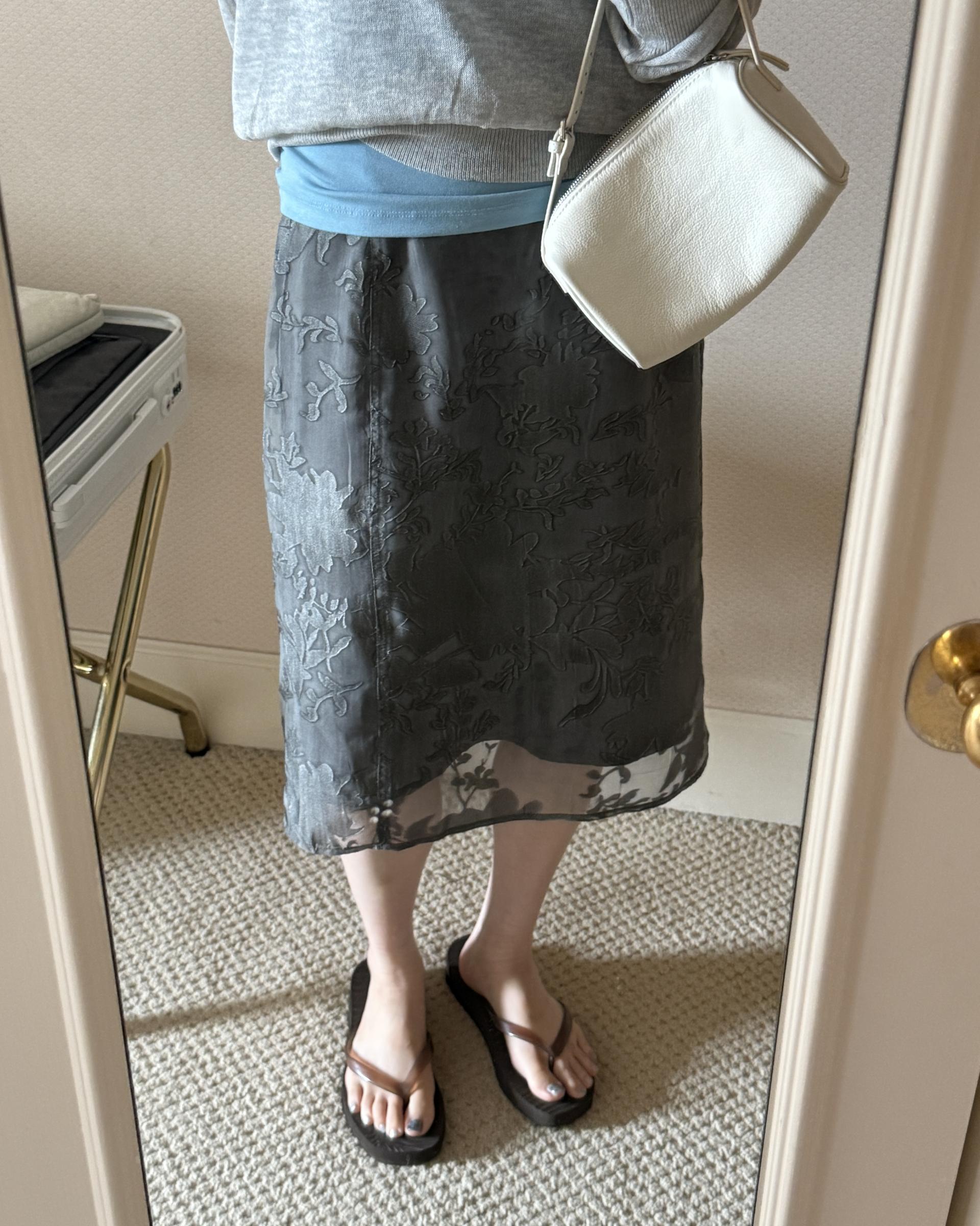 gloria midi skirt (charcoal/cream)