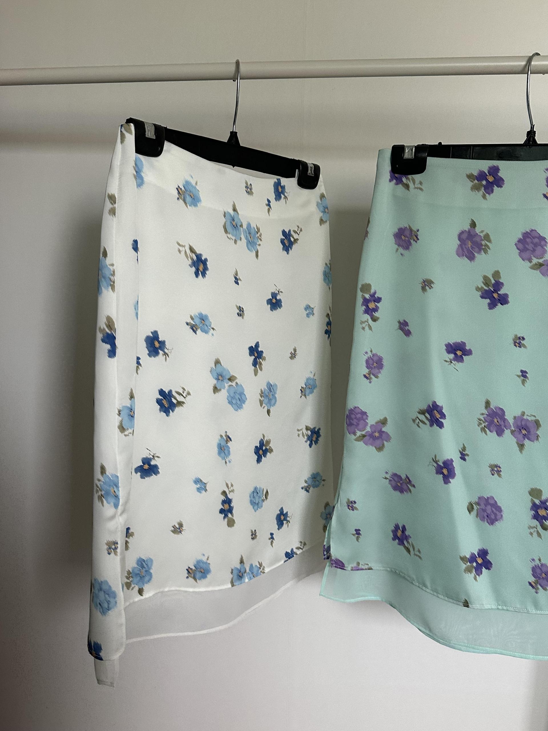 zen flower skirt (cream/mint)