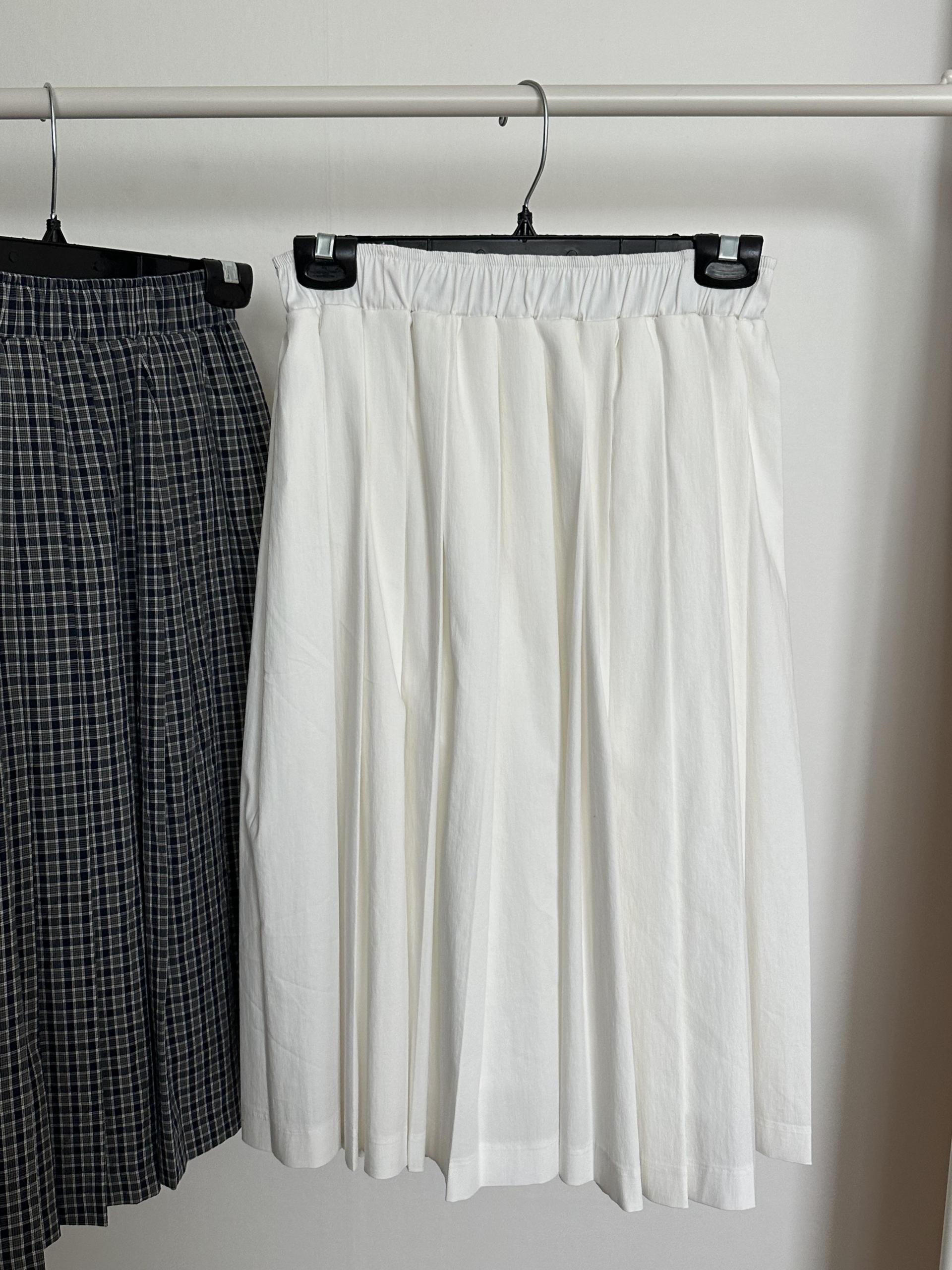 madeleine pleats skirt (check/cream)