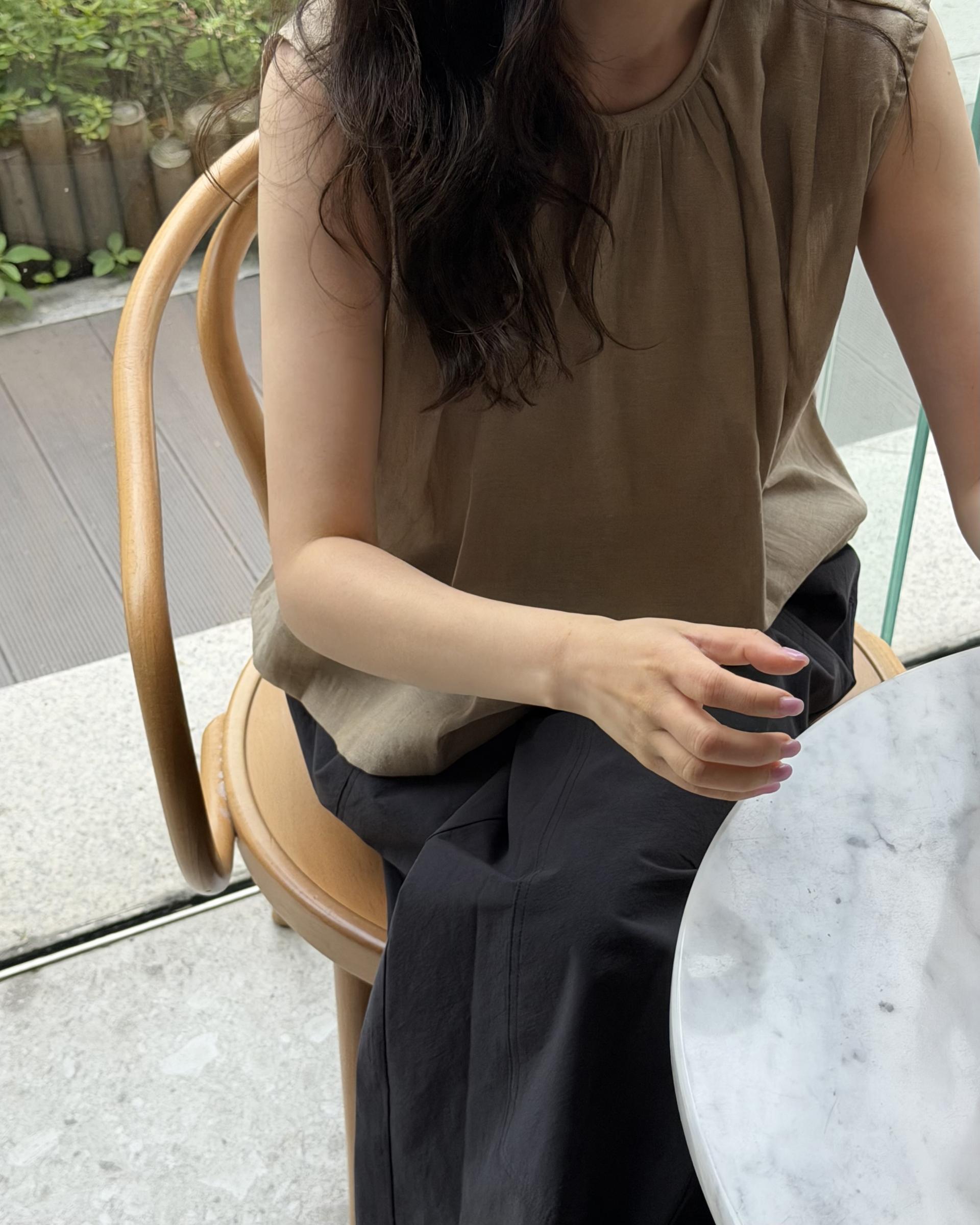 moris blouse (brown/cream)