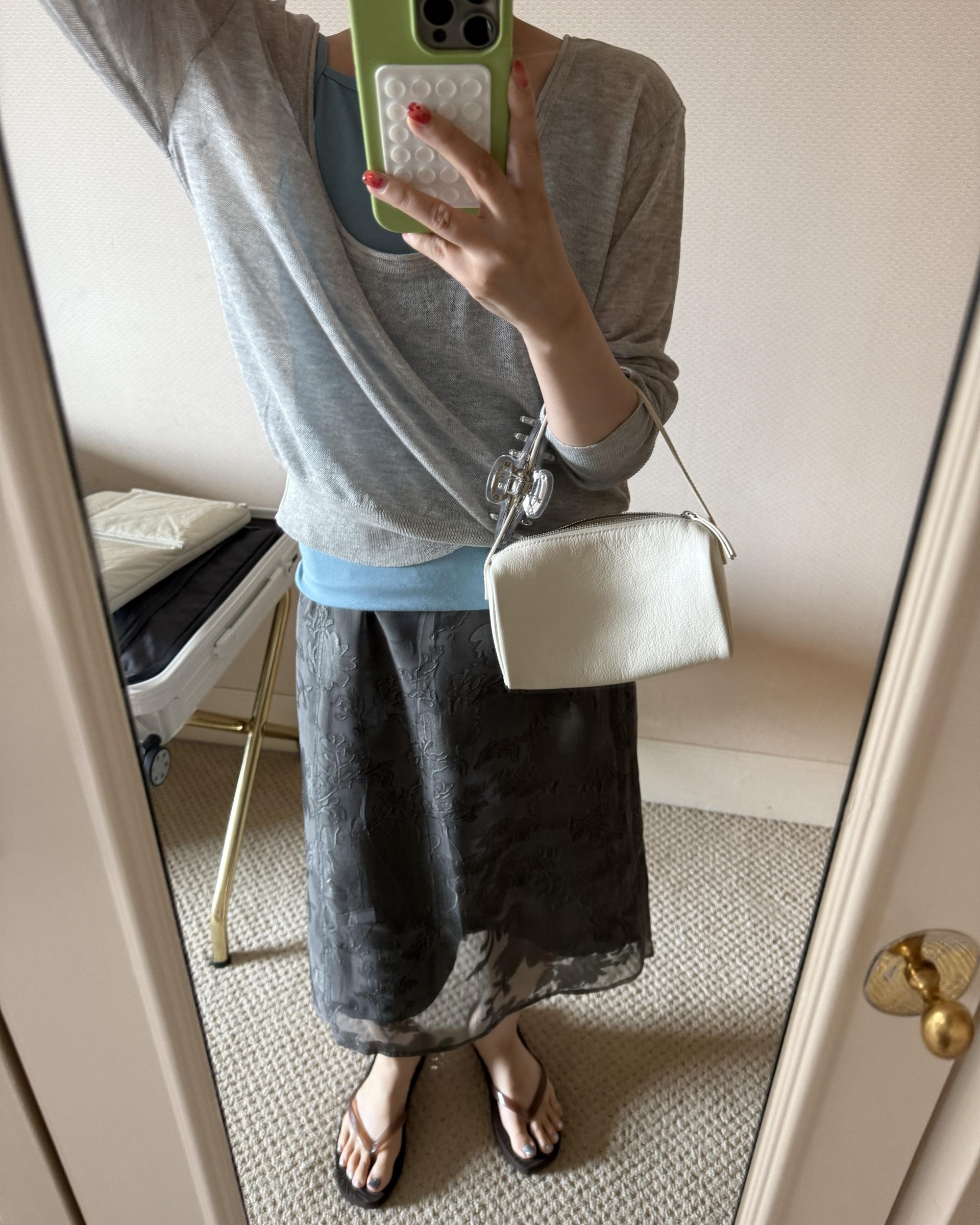 gloria midi skirt (charcoal/cream)