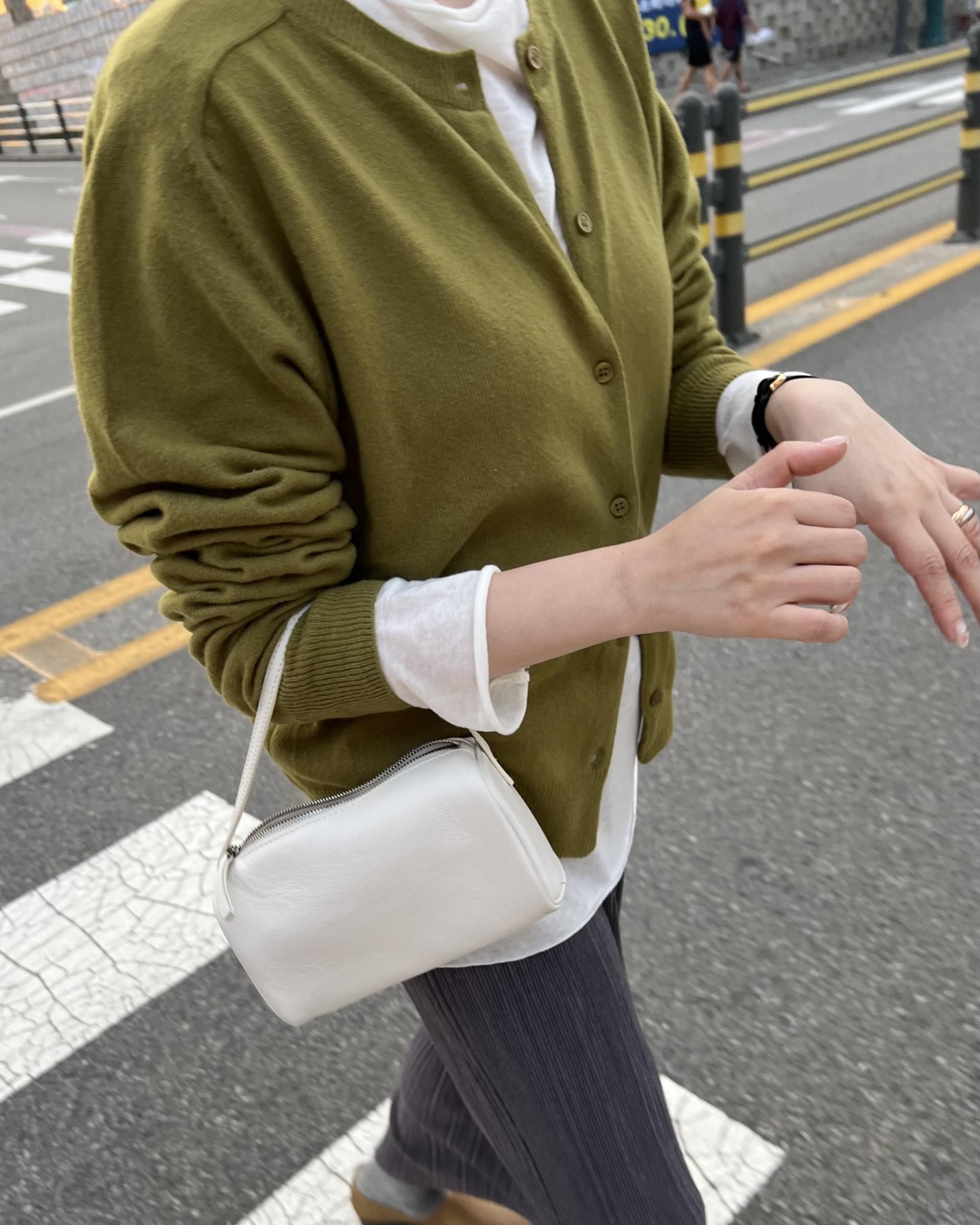bowl round cardigan (grey/khaki/red)