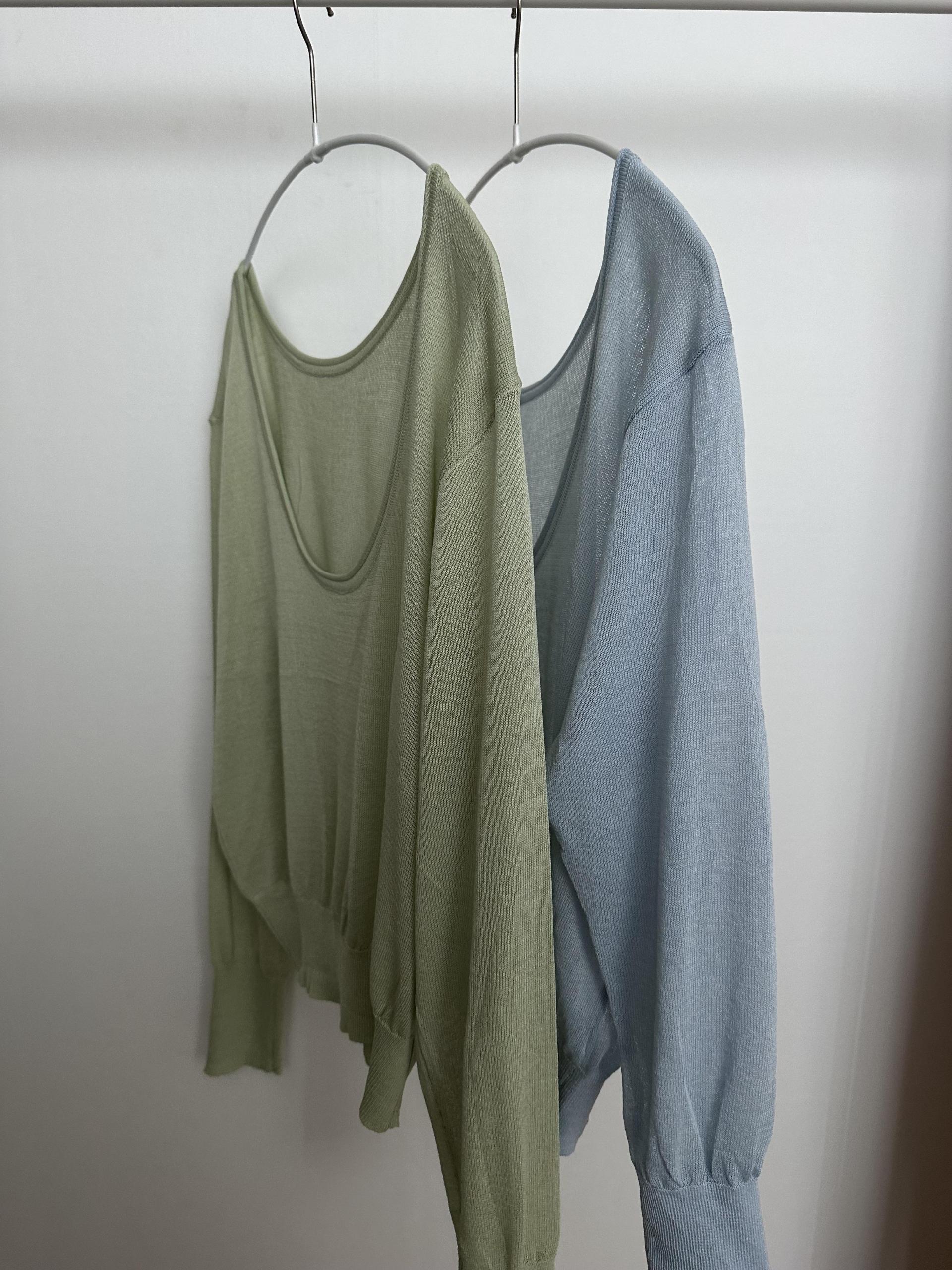 punch u-neck knit (mint/baby blue)소재