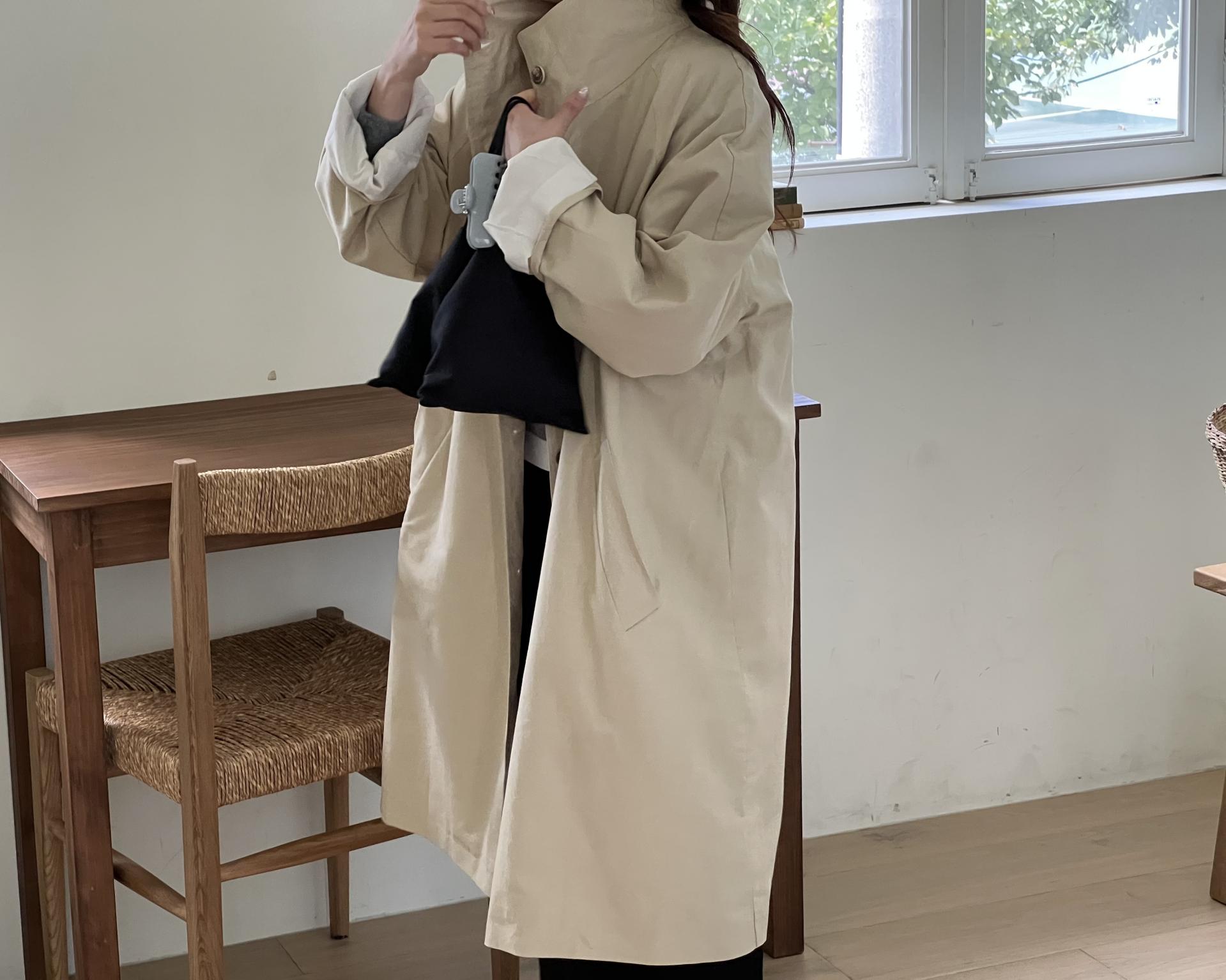 post single trench coat (beige)