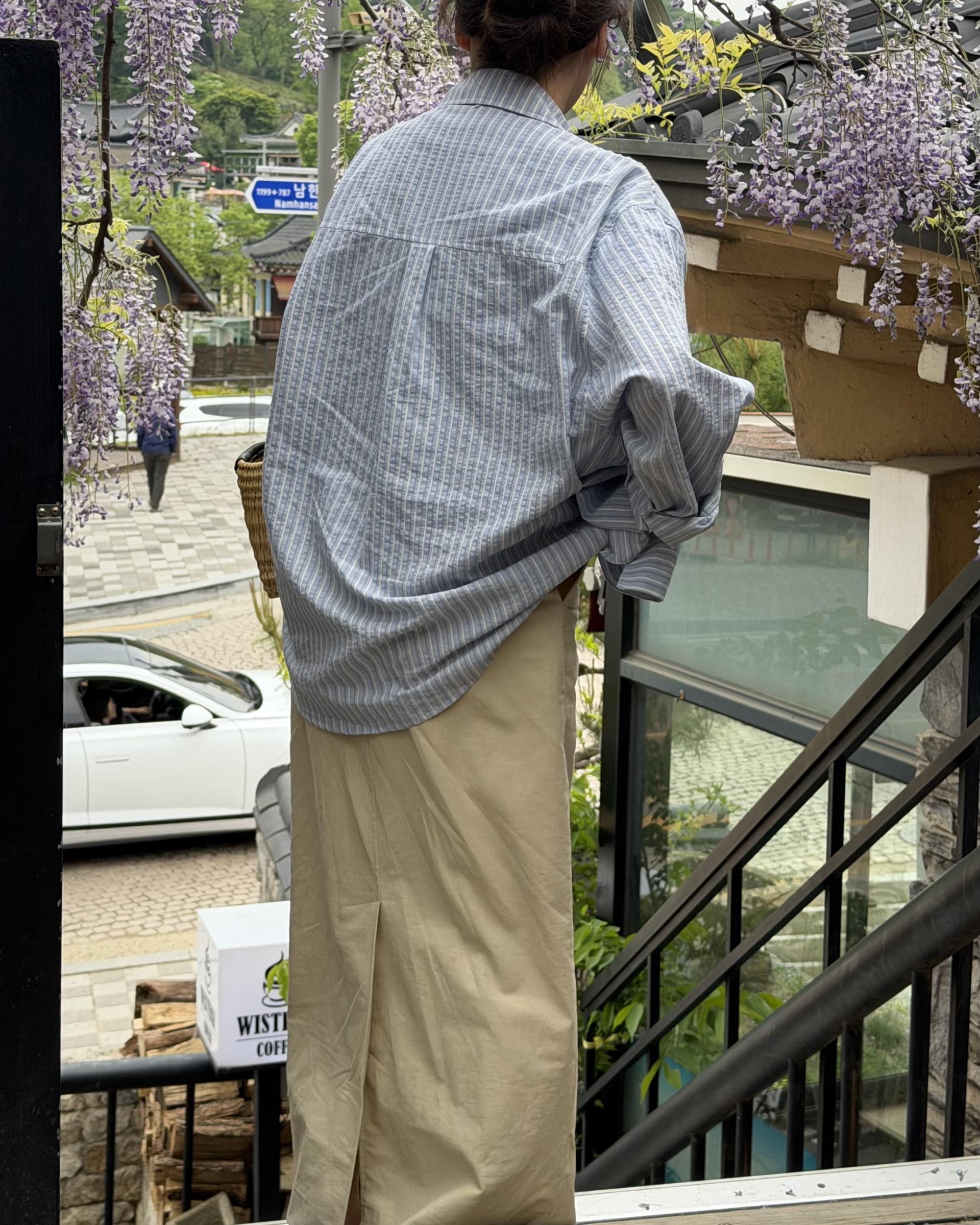 creme cotton skirt (beige/white) 완