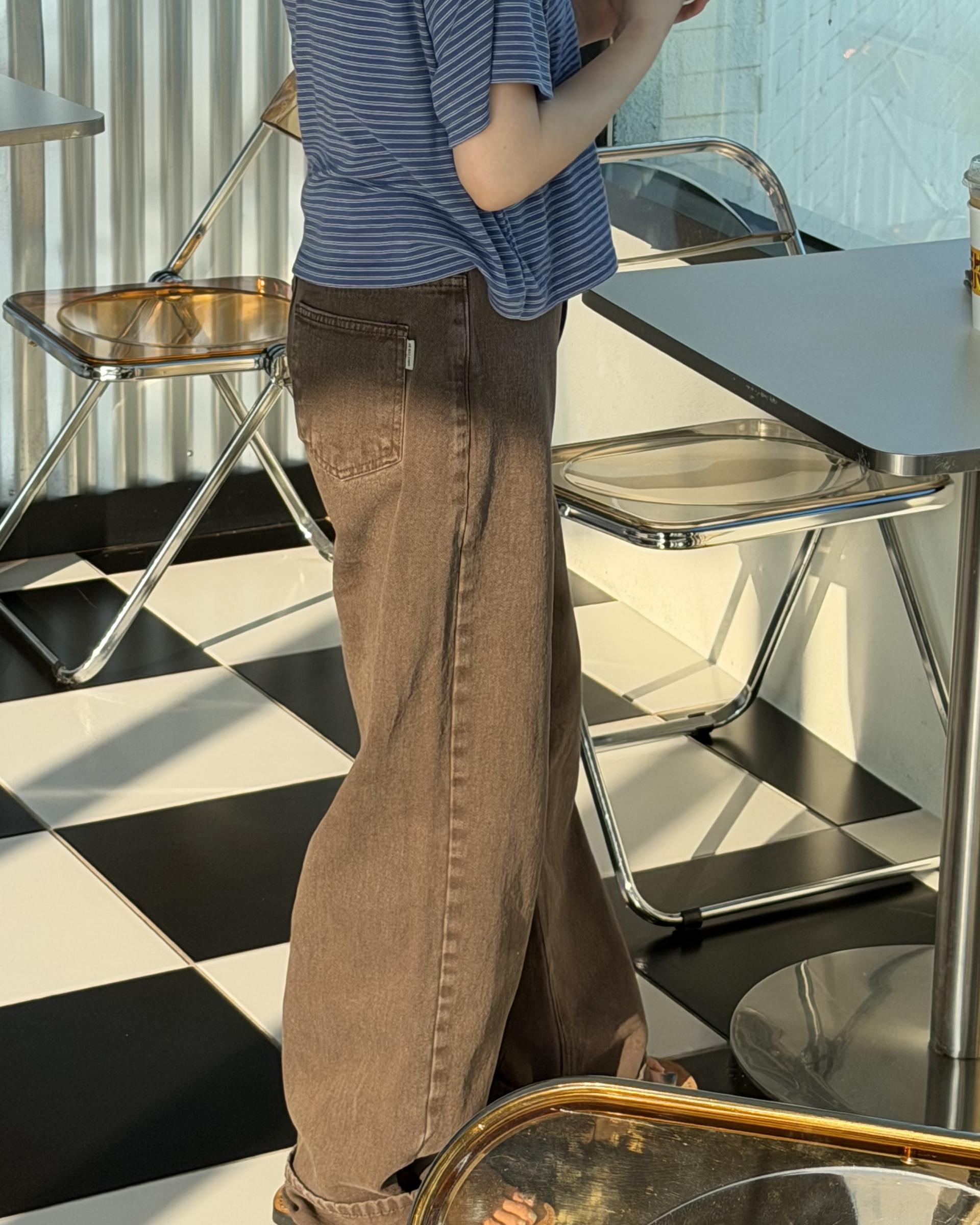 moon dying pants (brown/blue)