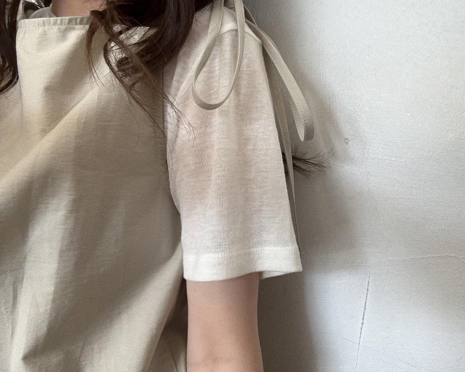 butter ribbon dress (beige/white)